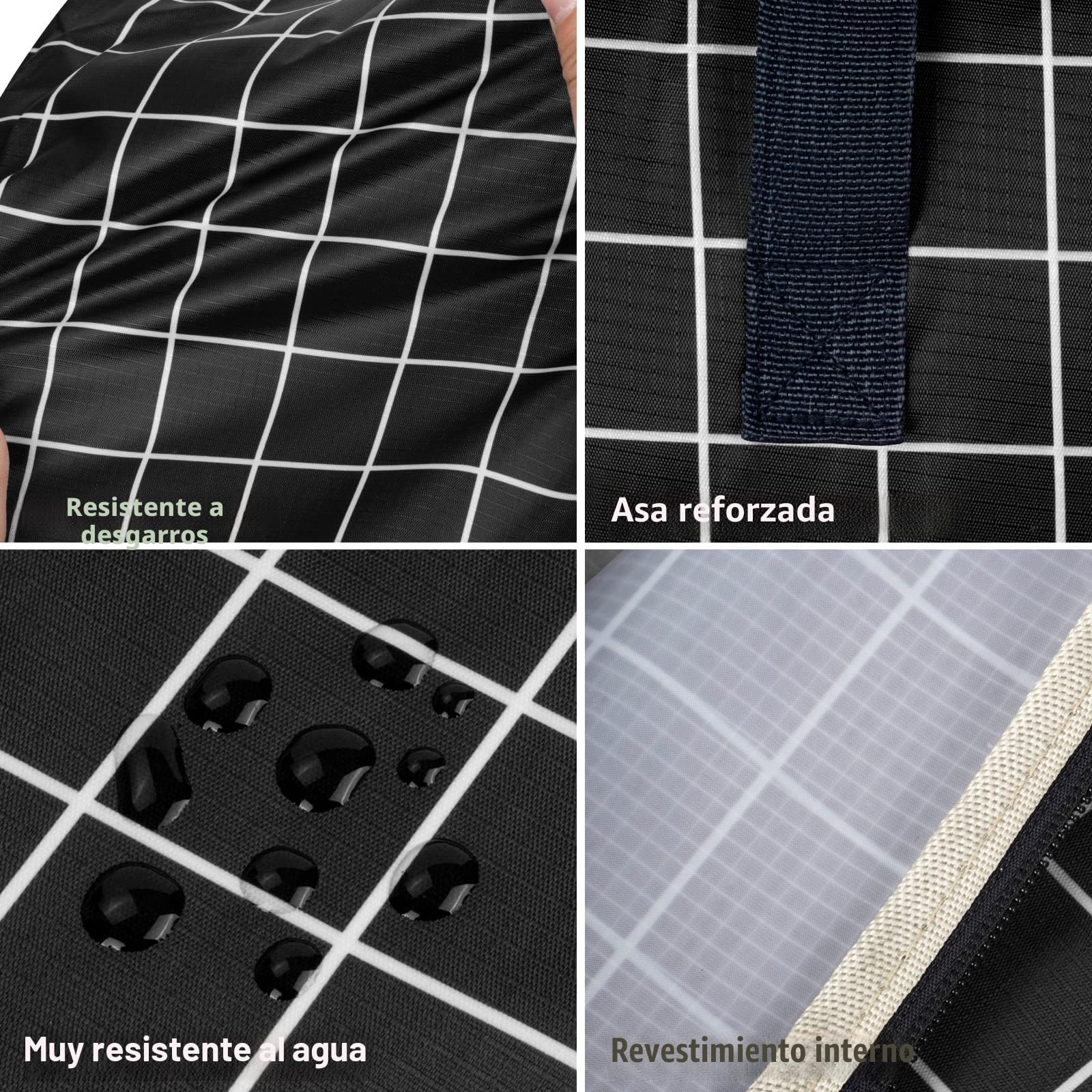 Conjunto de 4 Cajas de Almacenamiento Extra Grandes con Tapas para Mudanzas, Robustas Bolsas de Almacenamiento con Cierres para Ropa, Cajas Organizadoras Resistentes