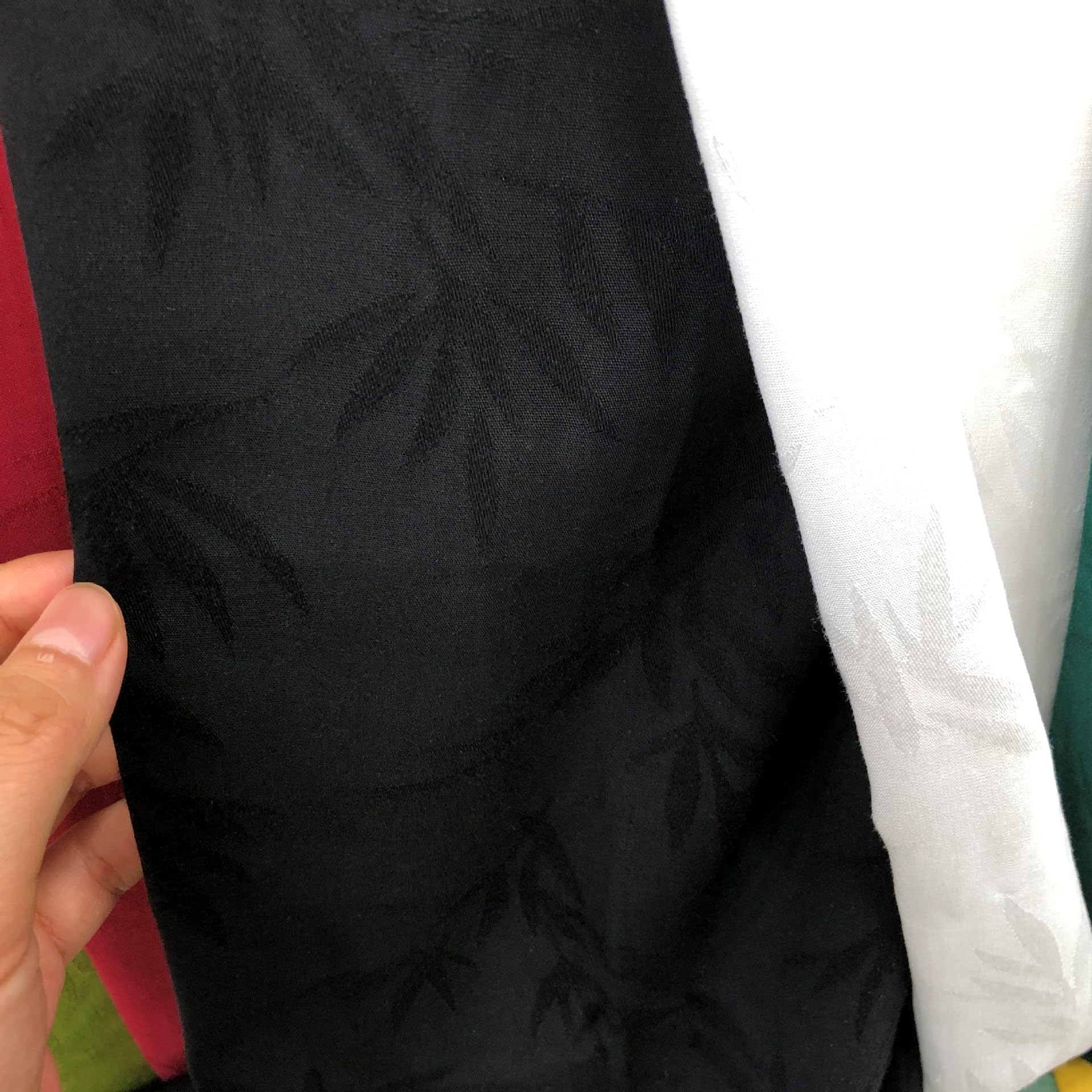 Tkanina brokatowa w kwiaty, Tkanina bawełniana żakardowa z satynowymi liśćmi do szycia spódnicy Cheongsam Multicolor | Black