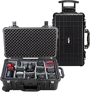 Eylar 22" Rolling Waterproof Hard Camera Case with Adjustable Padded Dividers