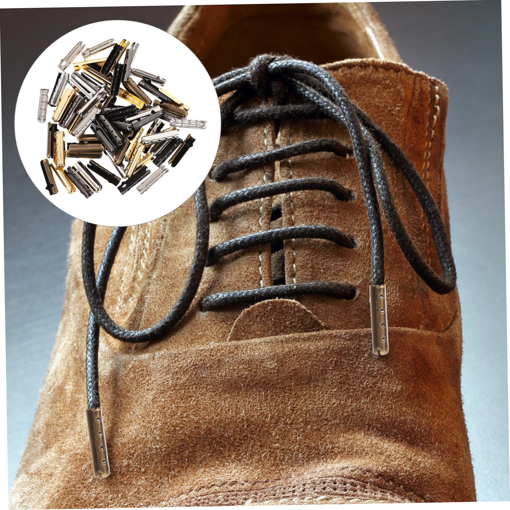 Healvian Puntas Lisas para Reparar Cordones de Zapatos, Puntas de Herrete Forma para Cordones de Zapatos Hechos a Mano, Accesorio Funcional para Reparación y Embellecimiento, Adecuado