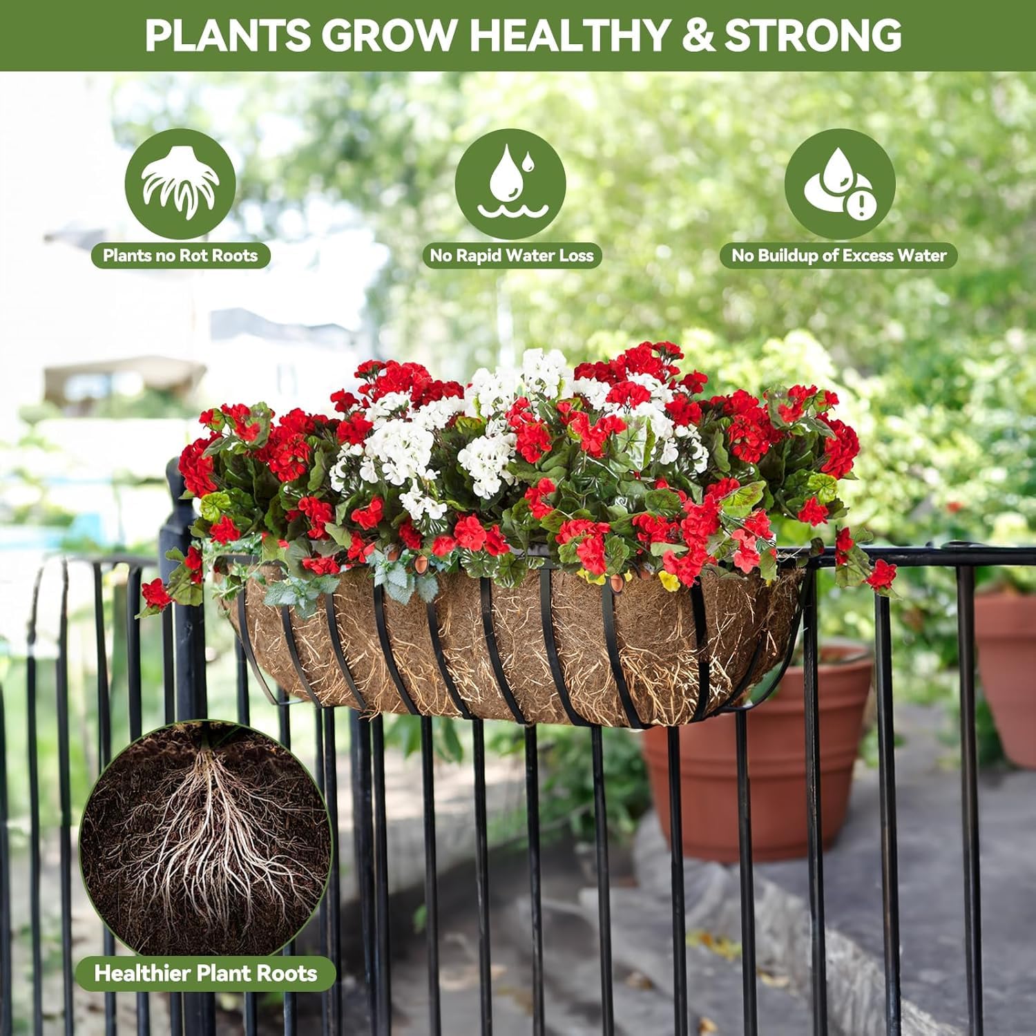 LATERN 2Pcs Trough Coco Fiber Liners, 60CM 100% Natural Coco Coir Liner Pre-Form