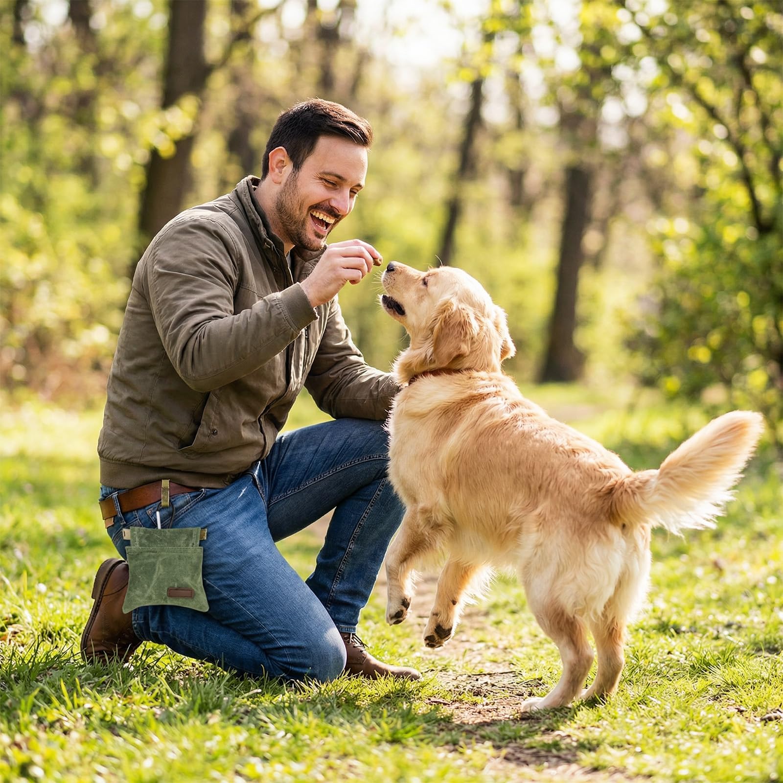 Leckerlibeutel für Hunde, freihändiges Hundetraining, Leckerlibeutel mit Karabiner, tragbare Haustierfutter-Snack-Tasche für Reisen oder den Außenbereich, selbstschließend, 2 Stück