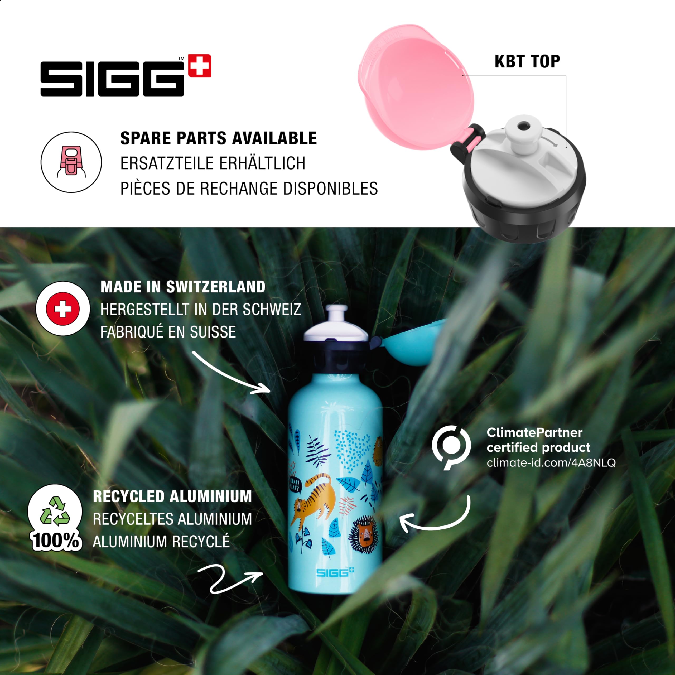 Sigg Çocuk Su Şişesi (0,4 Lt), Zararlı Madde İçermeyen Çocuk Şişesi, Sızdırmaz Kapaklı, Tüy Kadar Hafif, Alüminyum İçecek Şişesi