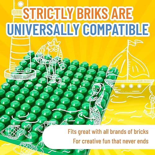 Miniatura 4 de Strictly Briks Briks - Placa base apilable de 125 x 15 pulgadas 100 compatible con bloques de primer constructor clavijas grandes de 10 x 12 01 –