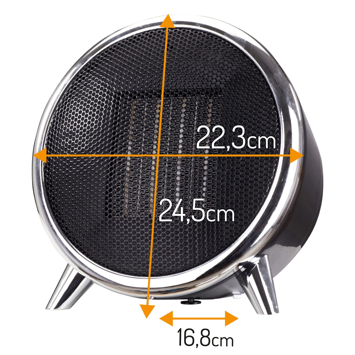 ADLER Termoventilatore a ceramica, Potenza max 1500 W, interruttore a levetta, nero
