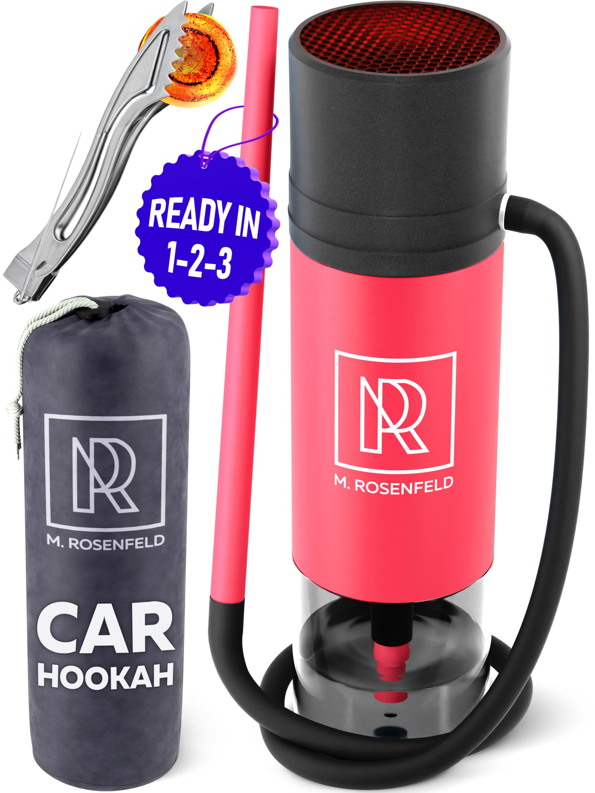 Car Hookah Set for Travel - Portable Hookah with Accessories Personal Hookah Cup with Silicone Hose Easy-to-Clean Design