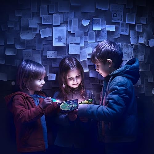 Miniatura 4 de Bolígrafos de tinta invisible con luz UV para niños, bolígrafo espía para niños de 8 a 12 años, paquete de 18 bolígrafos de tinta y cuaderno,