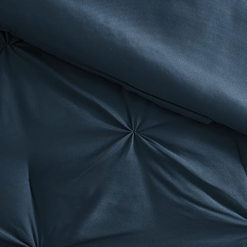 Miniatura 4 de BOURINA Juego de edredón de 6 piezas  Juego de edredón plisado acolchado suave y cálido de microfibra de lujo de gran tamaño, azul marino individual