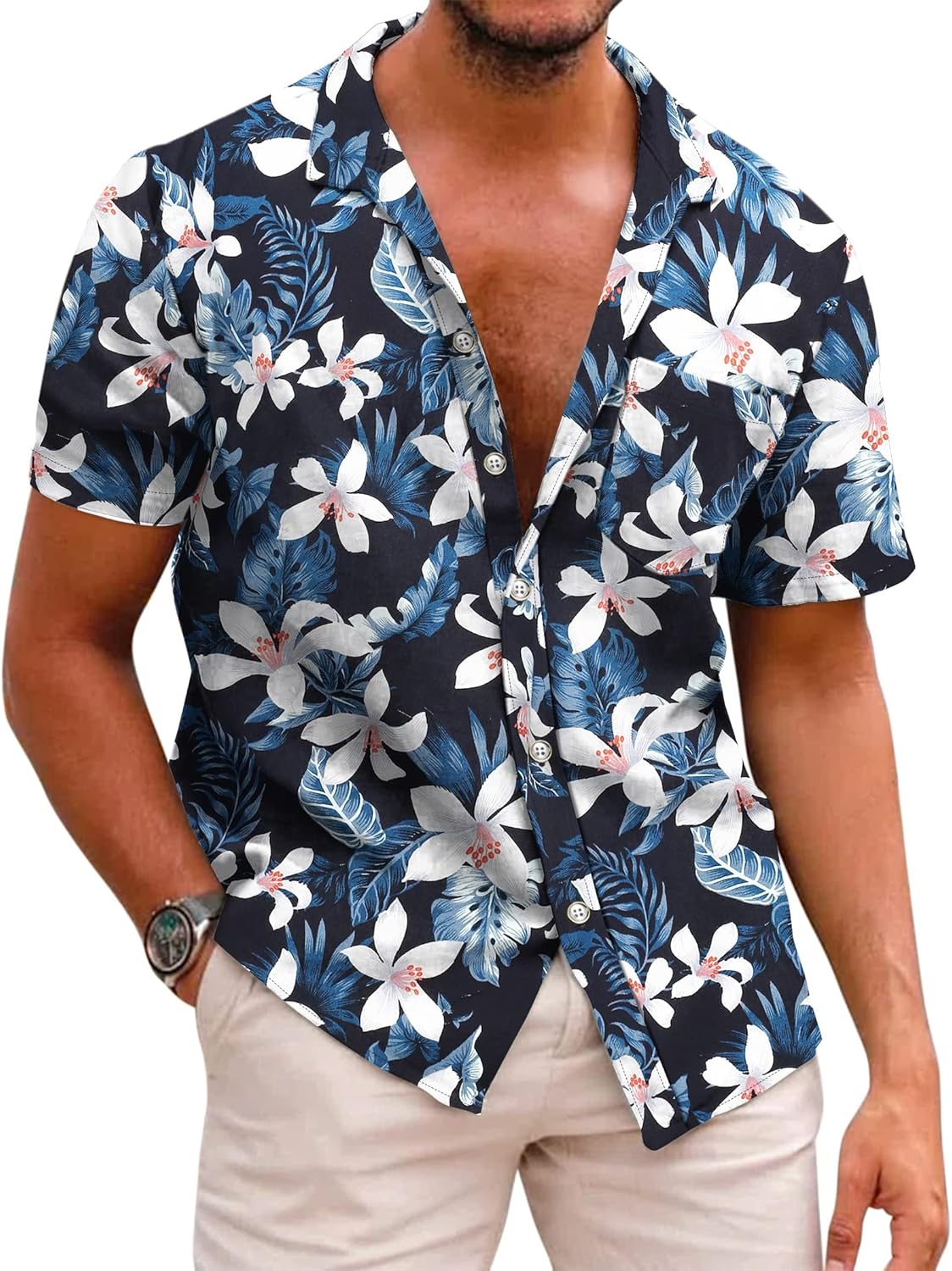 COOFANDY Mens Hawaiian Shirt Flower Shirts Short Sleeve No Iron Casual Beach Summer Shirt Regular Fit Vacation Shirts COOFANDY Mens Hawaiian Shirt Flower Shirts Short Sleeve No Iron Casual Beach Summer Shirt Regular Fit Vacation Shirts