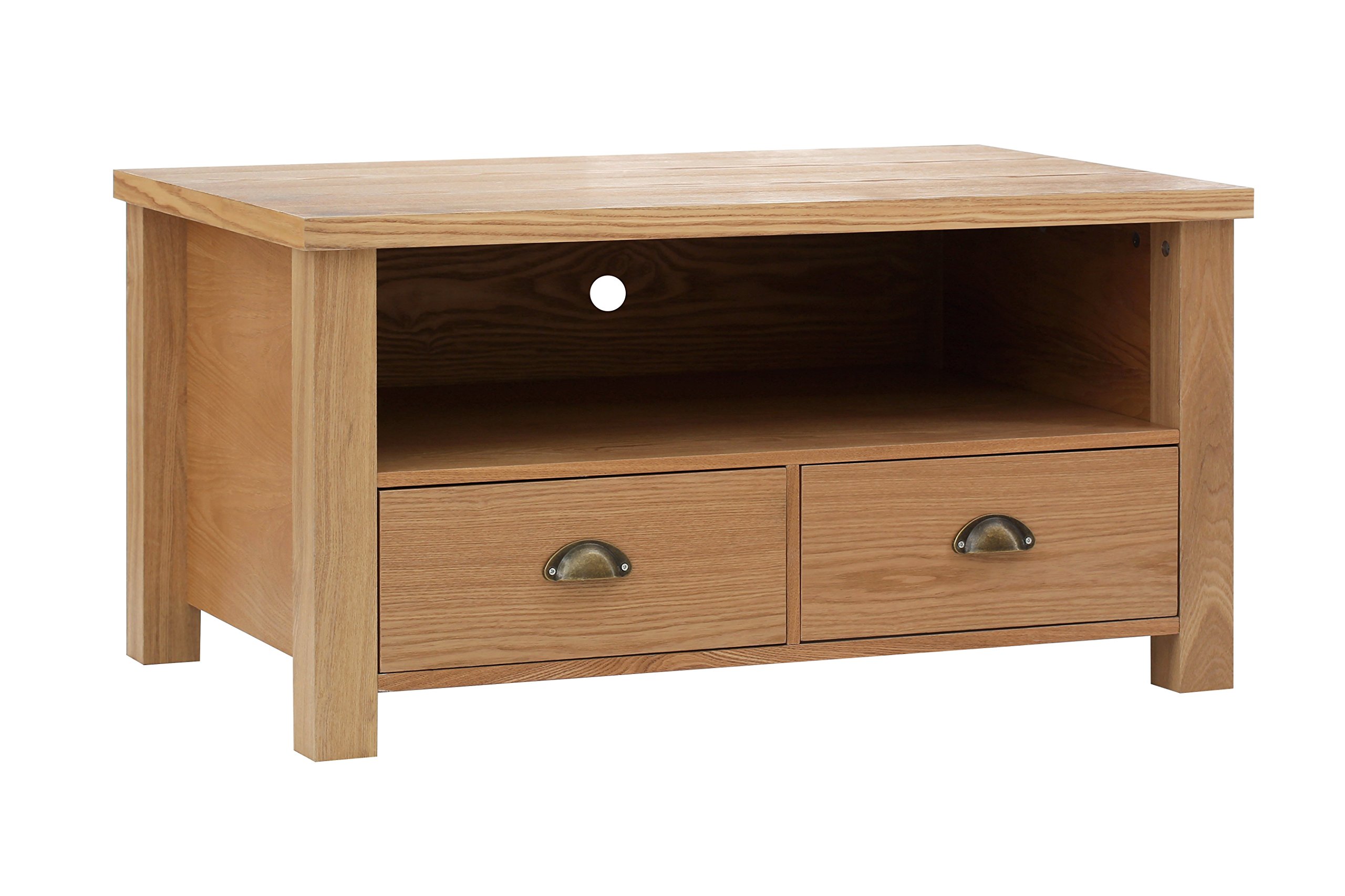 Premier Housewares Westbury Media Unit, Oak Veneer/Wood, Natural