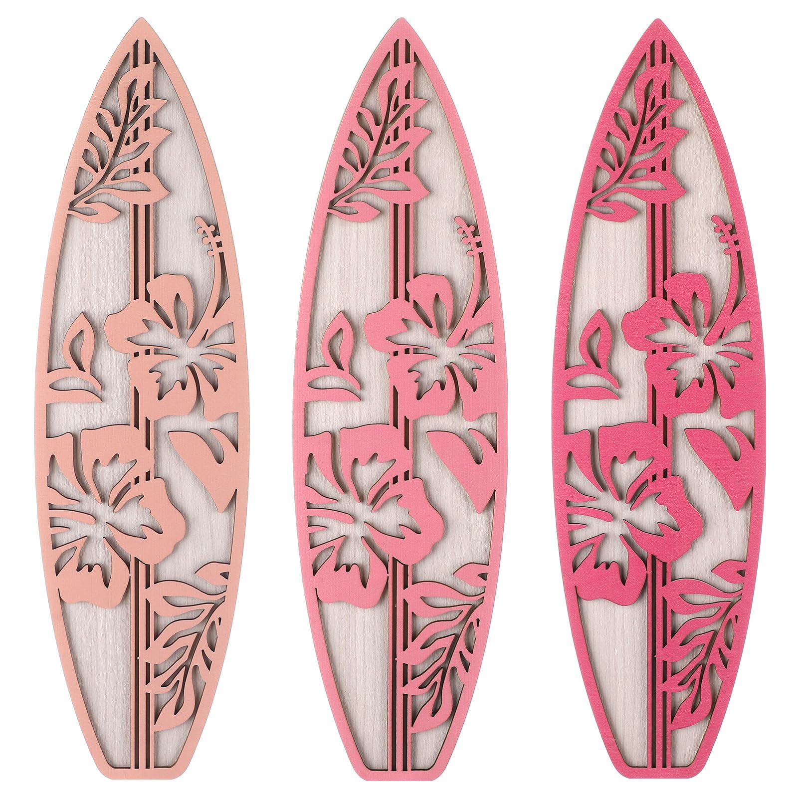 Amazon.com: RattanView 3 Pcs Wood Surfboard Wall Decor,Hibiscus