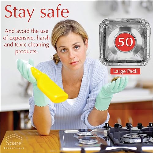 Miniatura 2 de Spare Papel de aluminio cuadrado desechable cubiertas protectoras para horno quemadores estufa fácil de limpiar color plateado 85 pulgadas Plateado