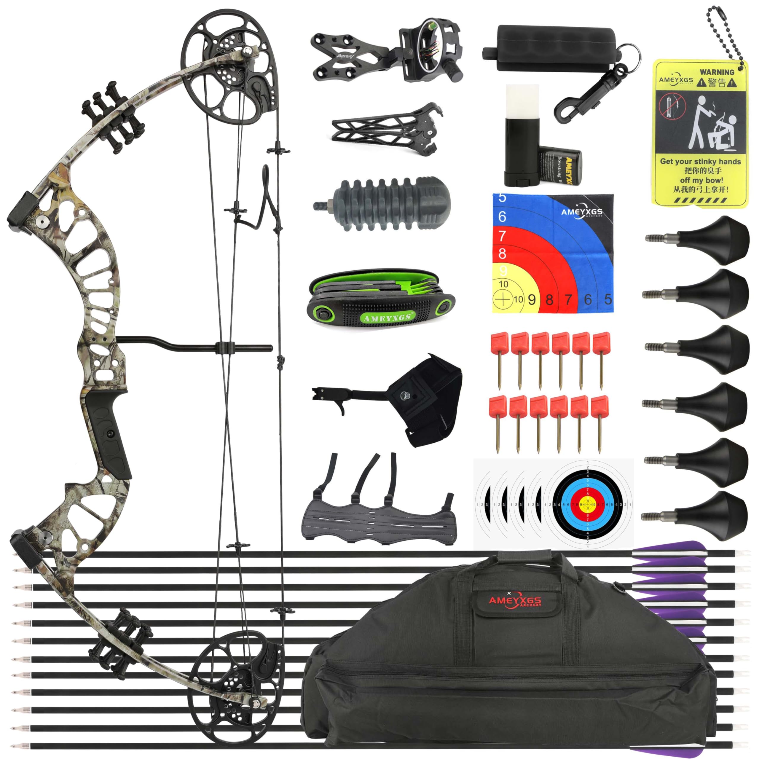 Set arco compound 15-45 libbre 18.25”-29” Lunghezza di tiro Arco compound per i giovani per i principianti o per i più esperti