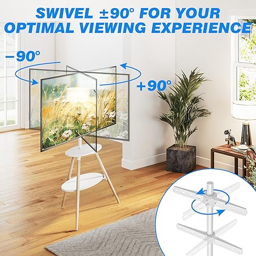 Miniatura 7 de Artistic Easel - Soporte de suelo para TV, LCD LED de 32 a 65 pulgadas, pantalla plana curvada de hasta 77 libras, soporte de exhibición de estudio
