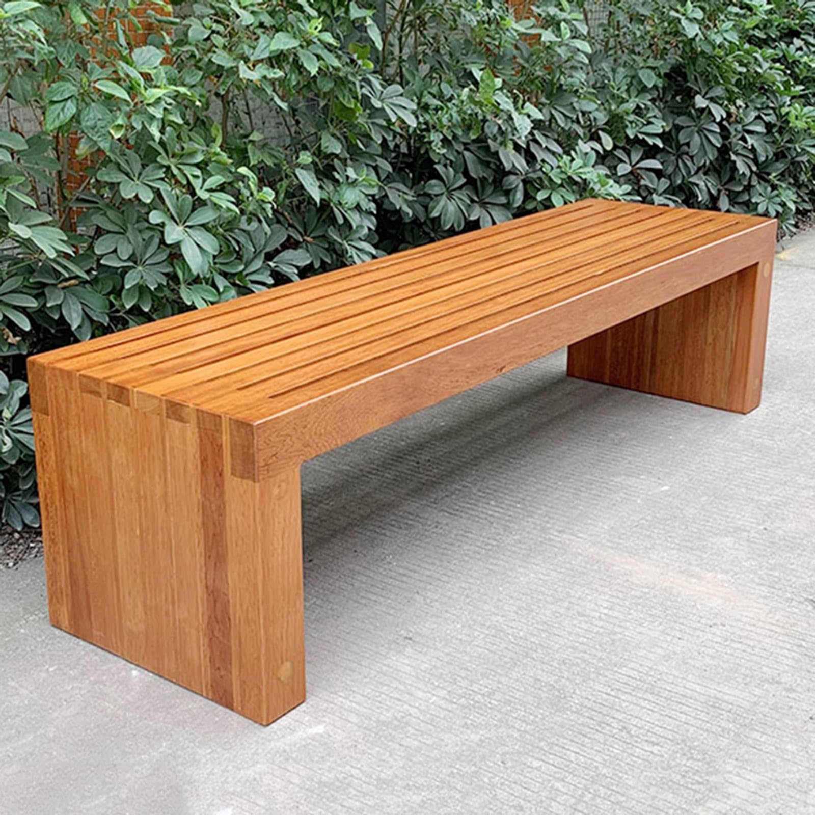 Panchina da Giardino, Panca in Legno per Sala da Pranzo, Ingresso, Giardino, Bordo Piscina, Panca da Pranzo Senza Schienale per Patio con Seduta a Doghe, Ideale per Esterni e Interni