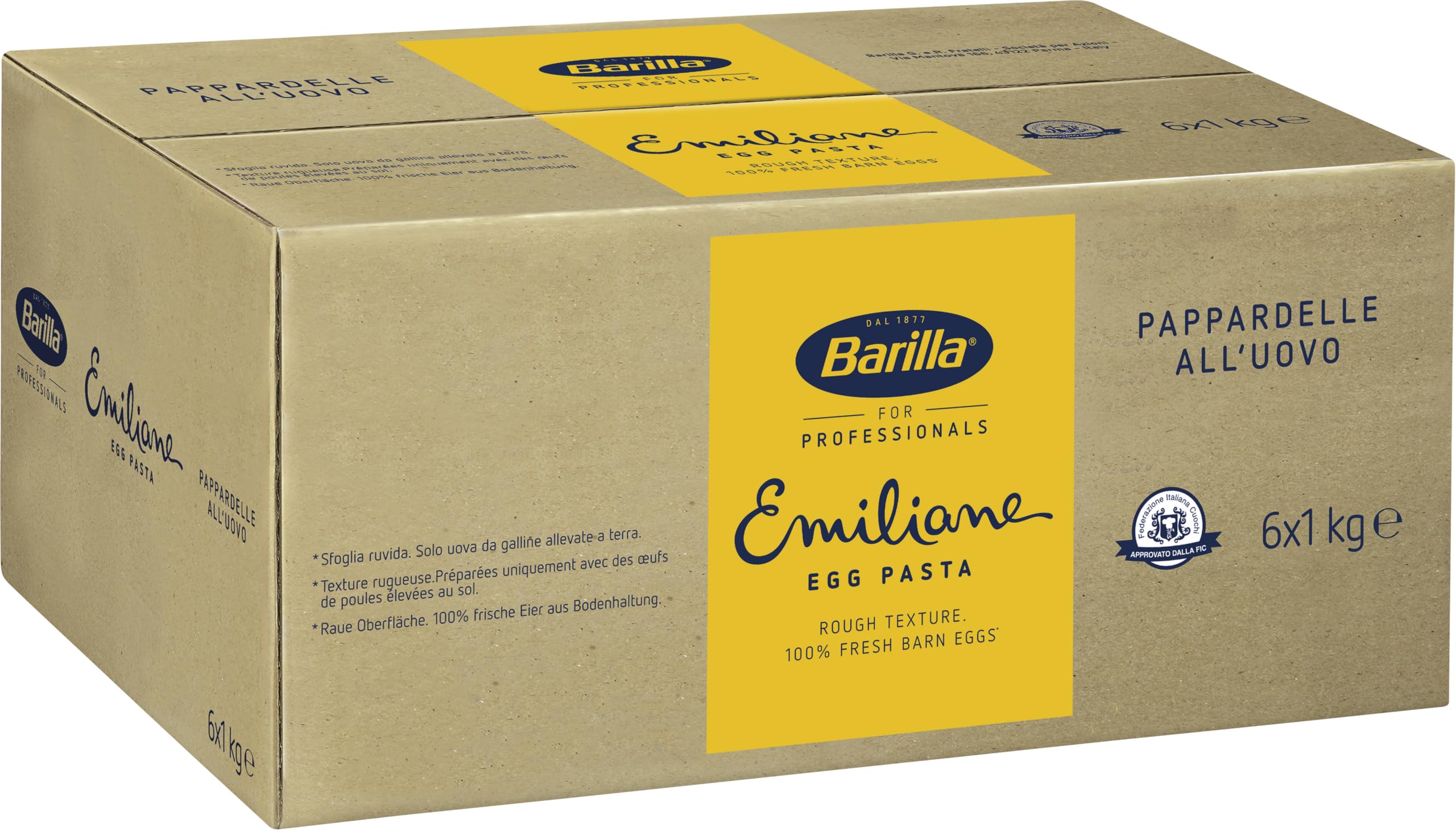 Barilla Emiliane Chef Pappardelle all' Uovo – 6er Pack (6 x 1kg)