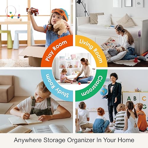 Miniatura 9 de UTEX Toy Storage Organizer with Bookcase, Kid’s Multi Shelf Cubby for Books,Toys, Storage Organizer for Boys,Girls Play Room/Bedroom-White