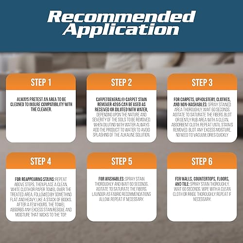 Miniatura 5 de CarpetGeneral Desengrasante profesional de alfombras 4285 - Líquido de limpieza resistente para alfombras impecables, producto de limpieza