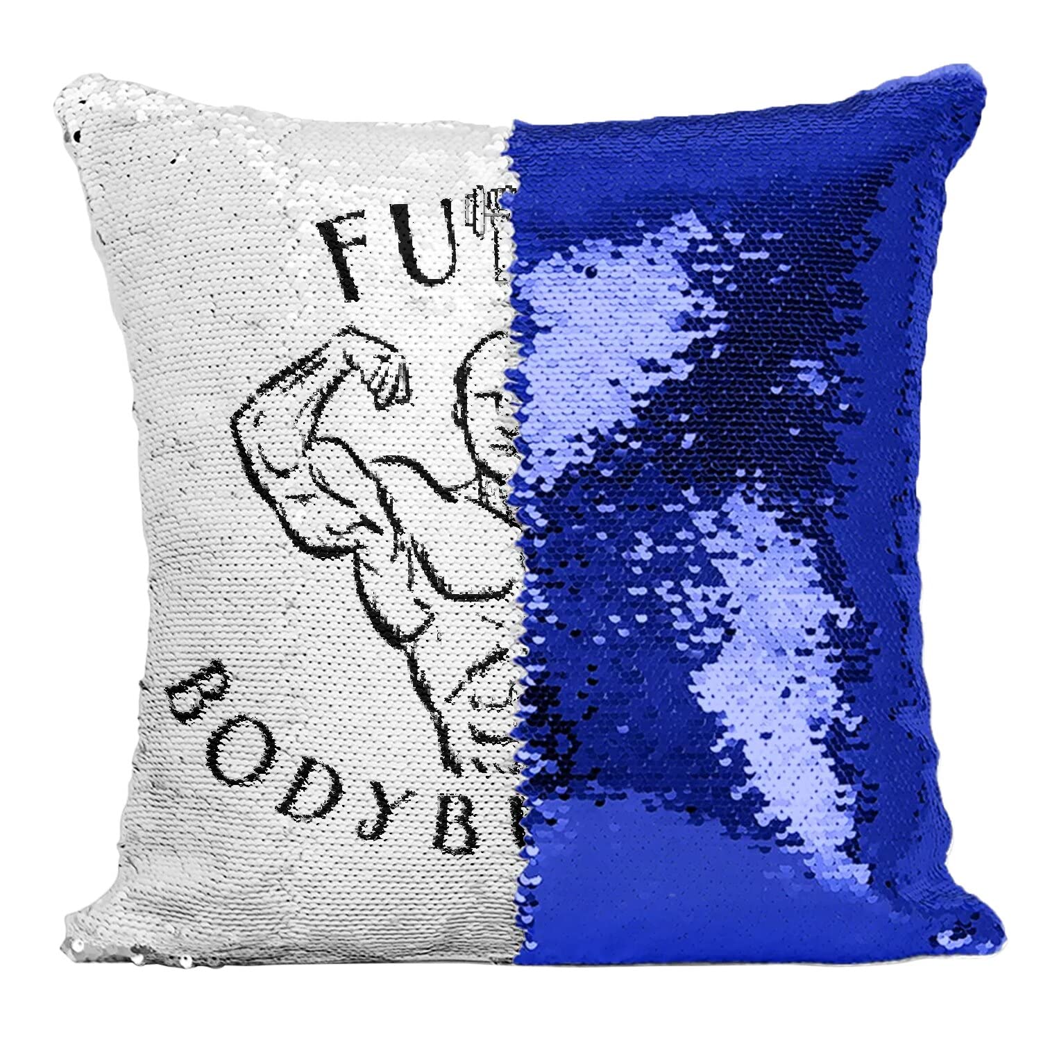 Coussin Sequin Bleu unique : le cadeau idéal pour un passionné de musculation