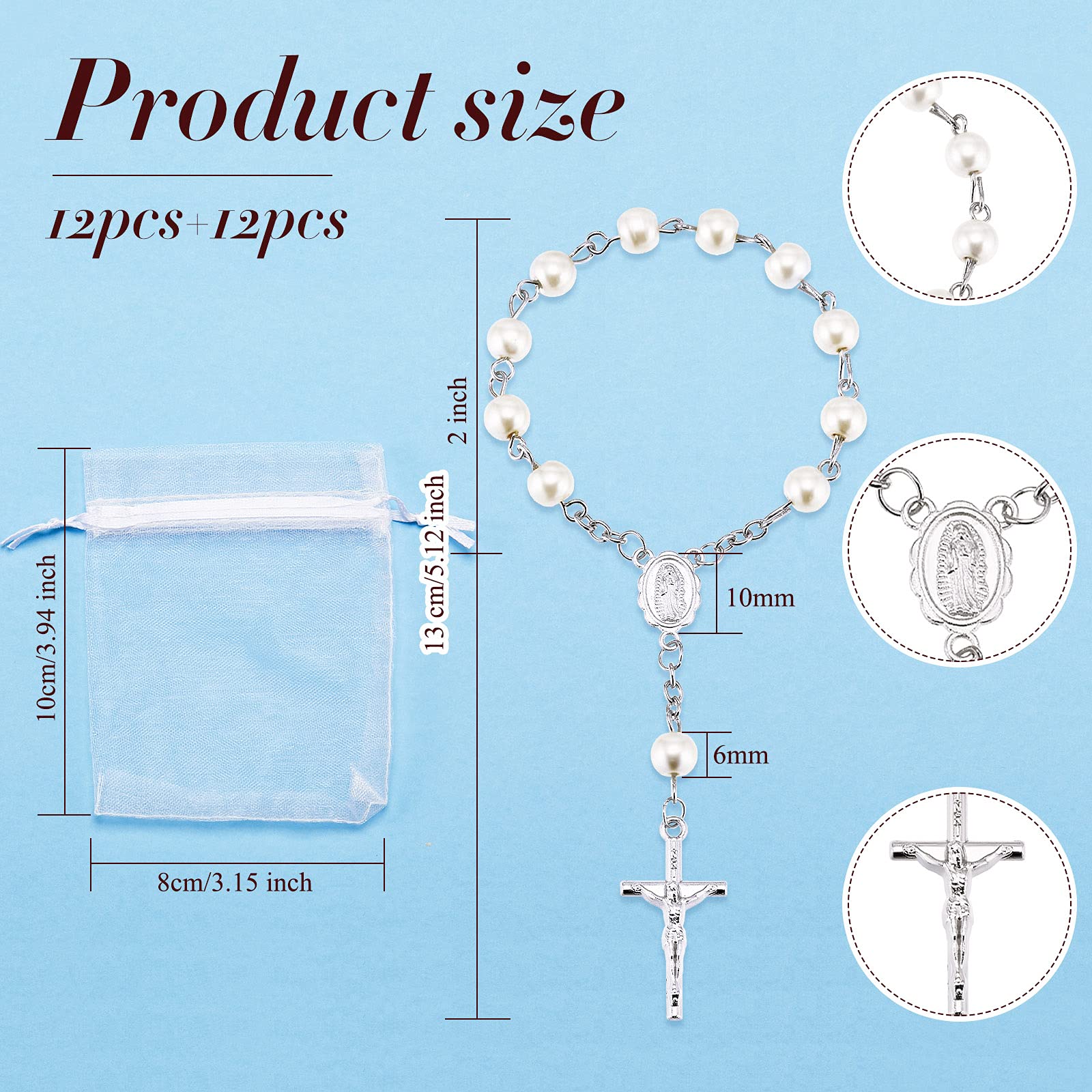 Mking Prerry Mini Chapelet Catholique Pour Croix