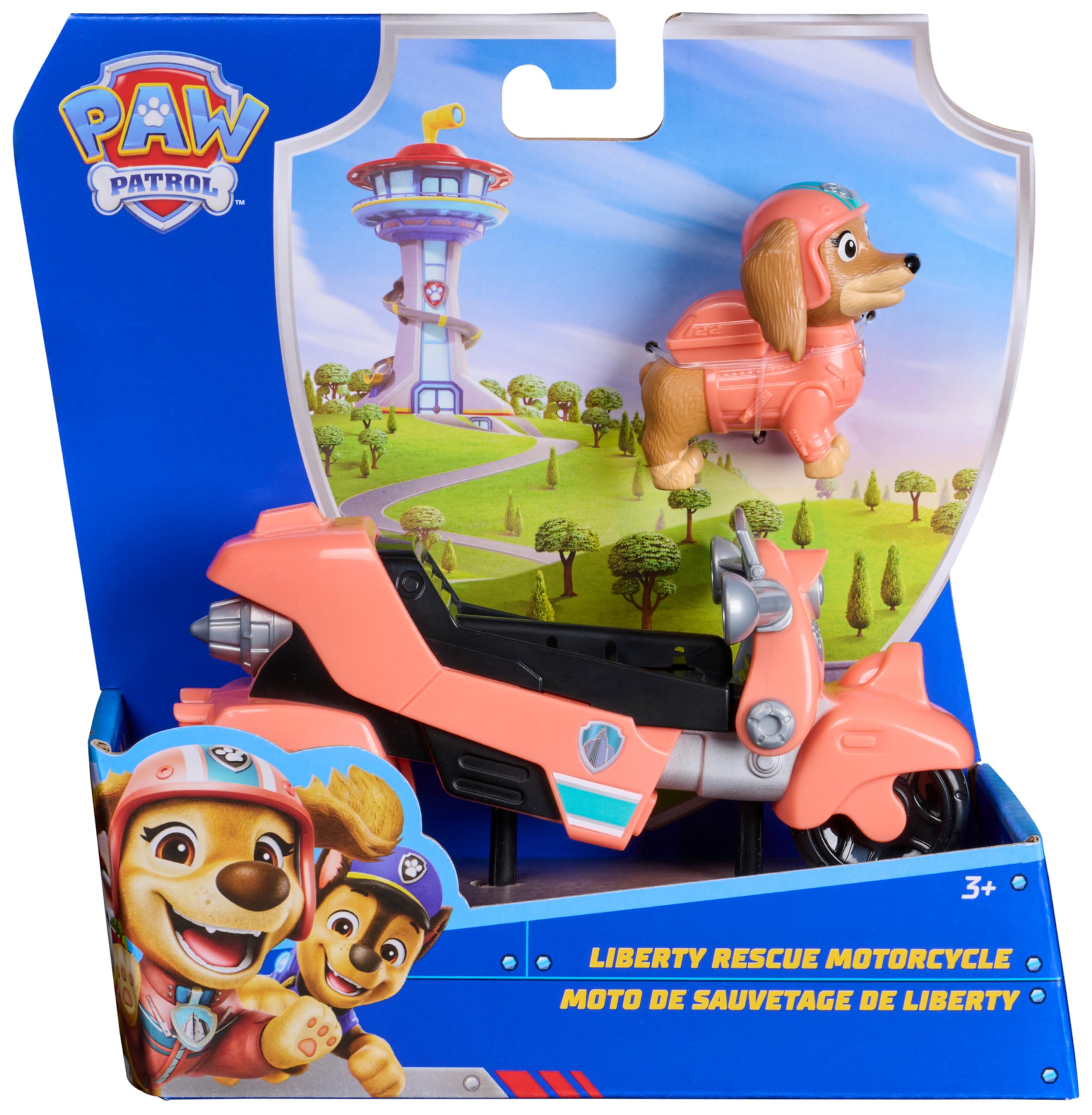 Paw Patrol Patrulla Canina - Pack Moto de Rescate y Figura Liberty, Fabricado con Plástico Reciclado - Patrulla Canina Juguetes - Regalo Niño 3 años + - Juguetes Niños 3 años