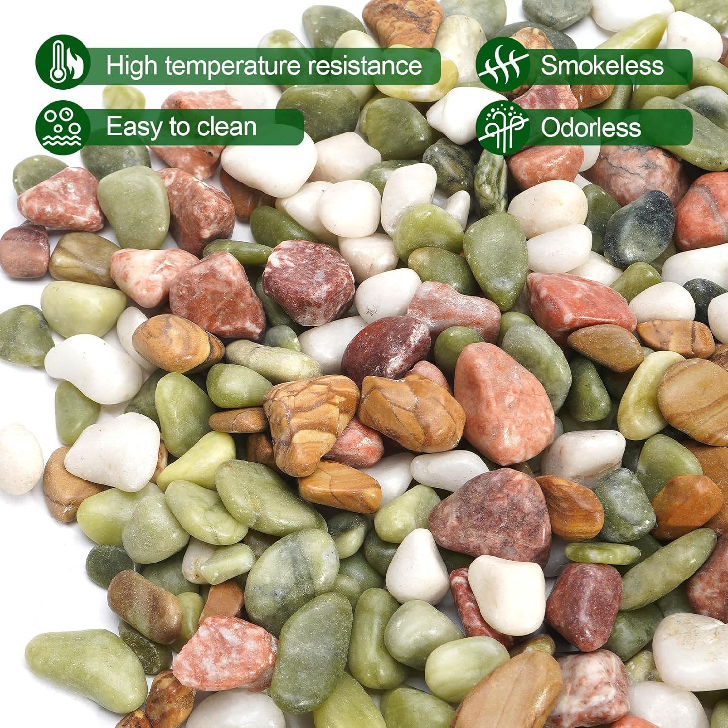 10 lb Pebbles for Indoor Plants, 1/2 Inch Decorative Rocks for Potted Plants, Natural Polished Pebbles for Vases, Succulent, Planters, Landscaping Drainage and Outdoor Gardening