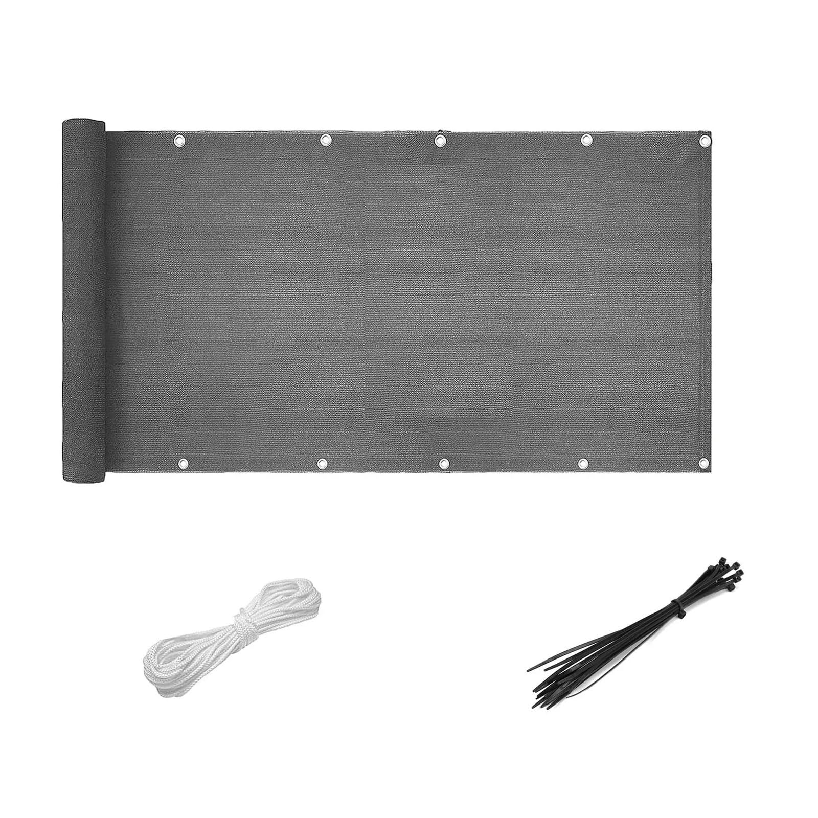Nfeklfi Gray 90 X 7M Balcony Privacy Screen Balcony Privacy Protective Screens 0.9M*5M/6M/7M Anti-Peeping- Wind And Uv Protection Garden Fence Screening For Backyard, Patio(Gray 90 X 7M)