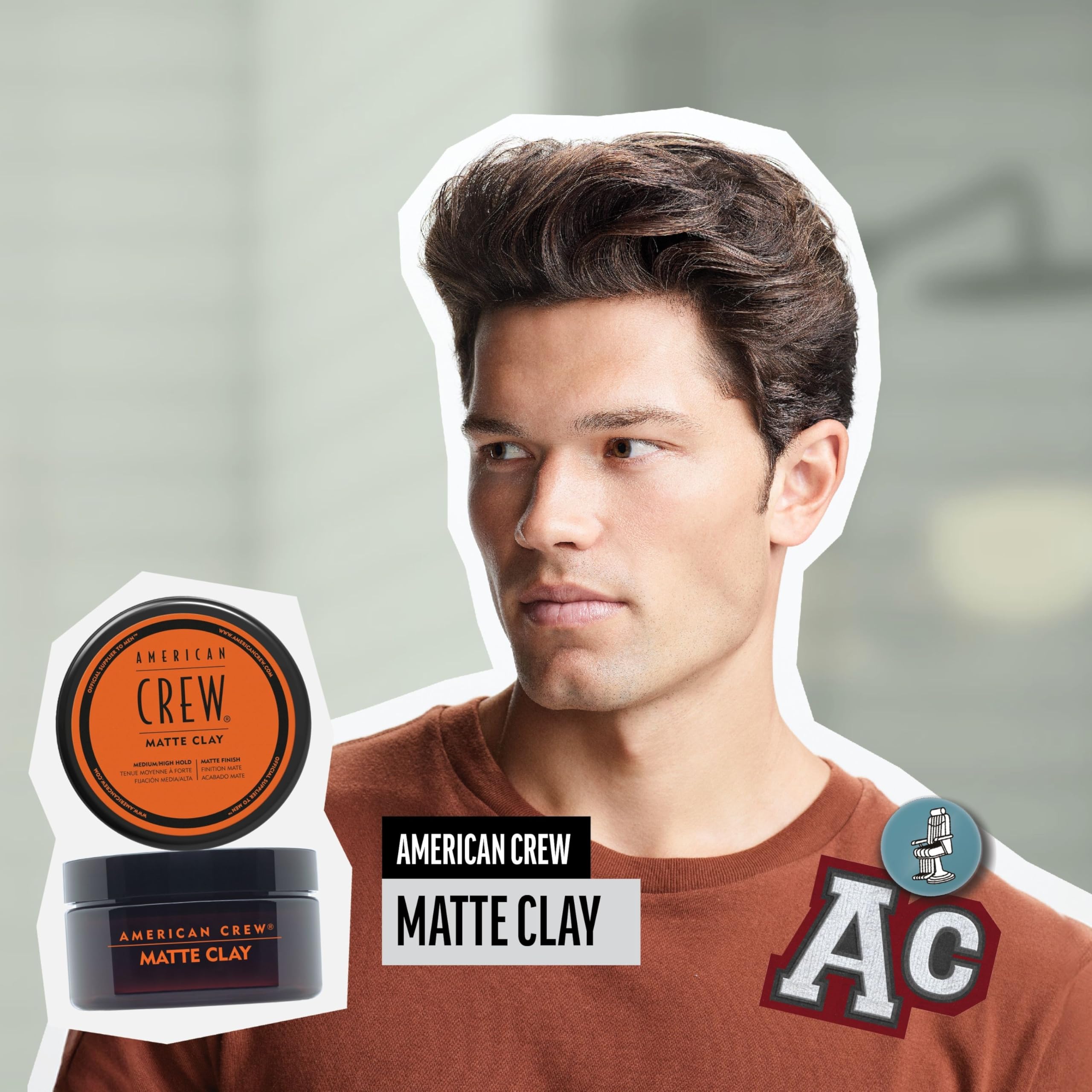 American Crew Matte Clay, Cera Capelli Uomo, Tenuta Medio/Alta & Finish Opaco, Dona Texture e Controllo, 85g