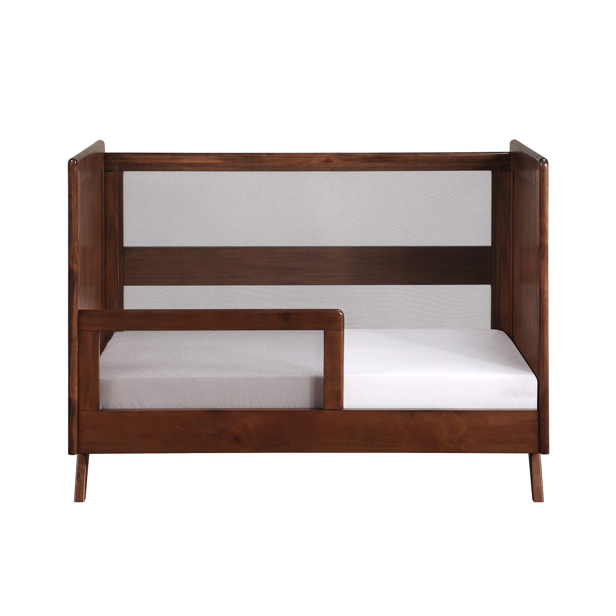 BreathableBaby Breathable Mesh Toddler Bed Conversion Kit for 3-in-1 Convertible Crib — Walnut — Guardrail — Greenguard Gold Certified