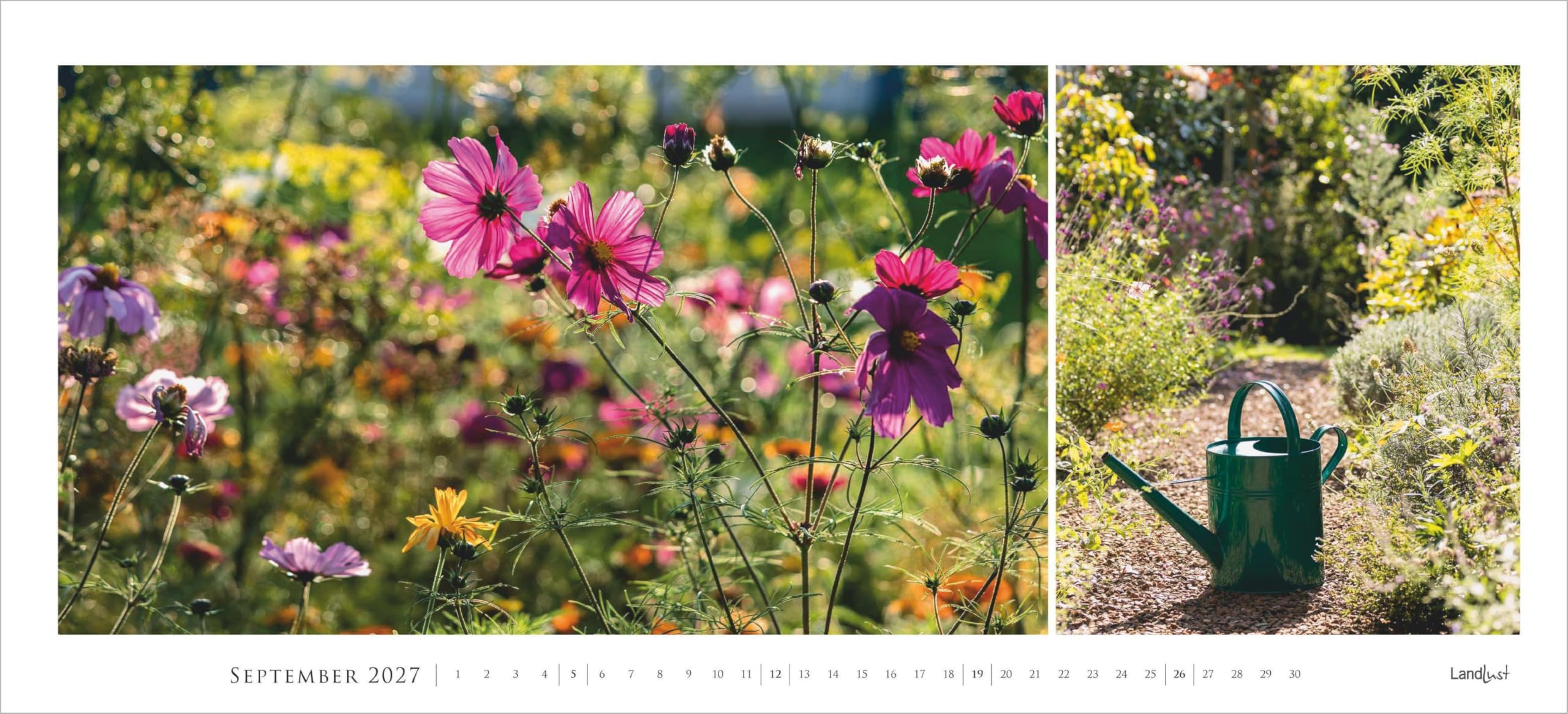 LandLust Panorama: Garten-Kontraste 2027: Wandkalender 110x50 cm mit großformatigen Fotografien aus Landhaus-Gärten | Wandkalender 110x50 cm mit großformatigen Fotografien aus Landhaus-Gärten