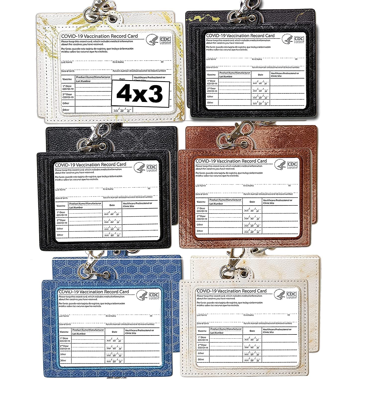 Pack Of 8 Cdc Vaccine Card Protector 4x3 Vaccine Card Case Vaccination