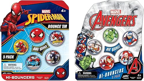 JA-RU Pelotas hinchables de Spiderman de Marvel, Superballs Super Hi Bounce de 1.2 pulgadas, juguetes pequeños para niños, premio, regalos de