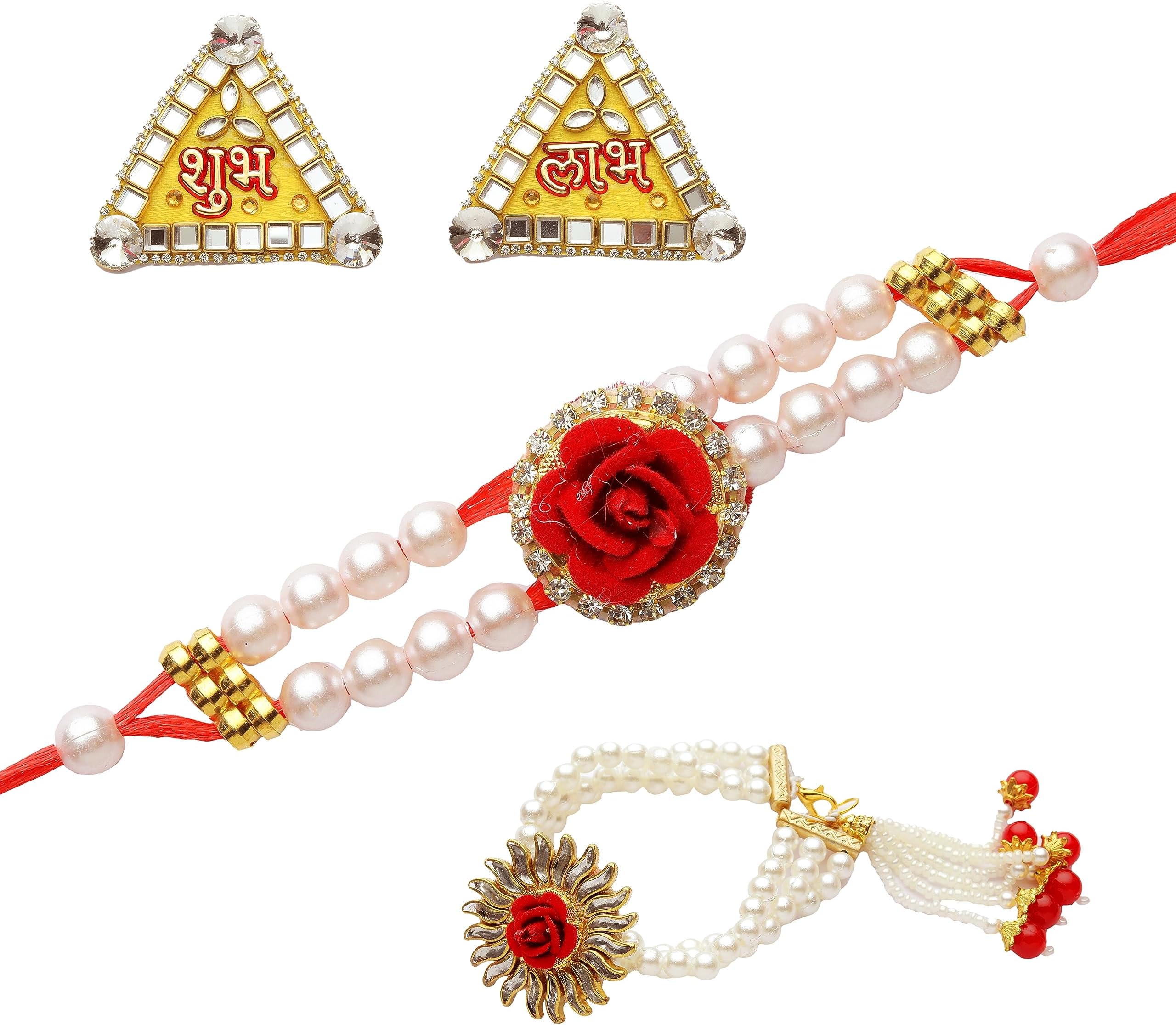 Shubh Labh Door Sticker Rakhi Pair