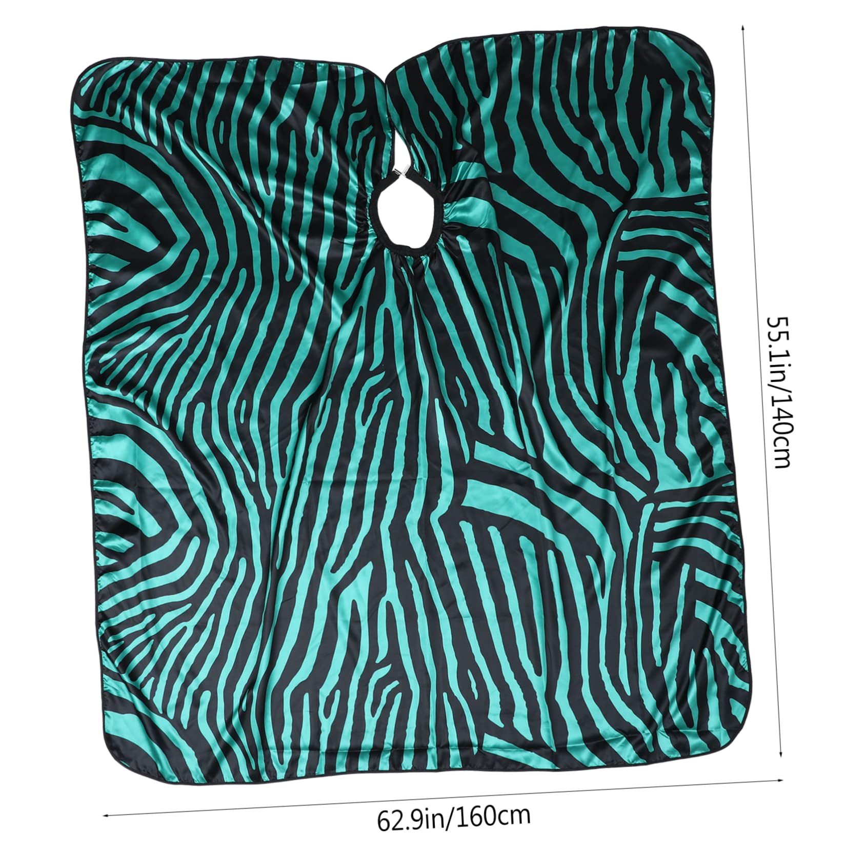 Mikikit Capa Para Cortar El Pelo Color Verde Zebra, Tamaño Grande, Tela De Satén Resistente Al Agua, Para Peluquería Profesional y Salones, Unisex Adultos y Niños, Protección Contra Cabello y Tinte