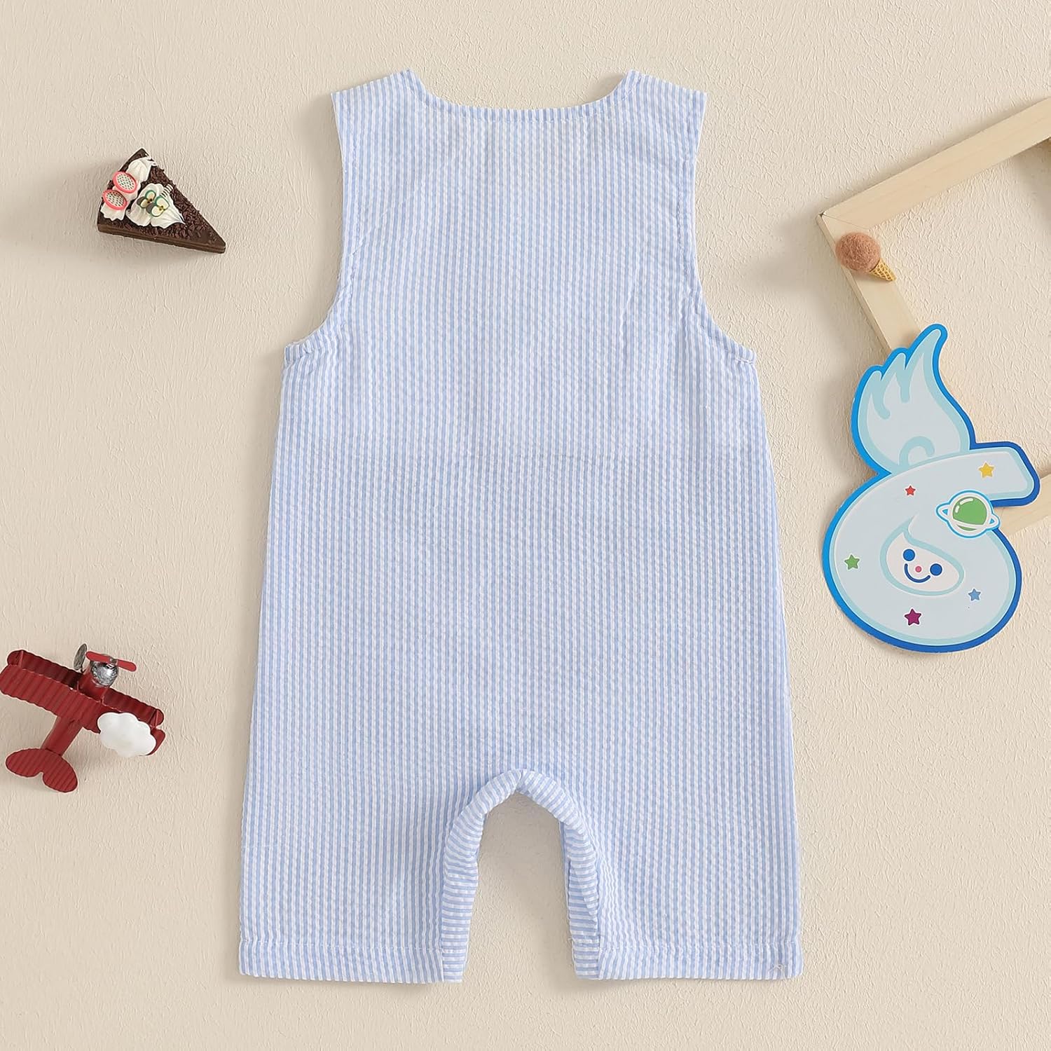 Baby Boy Birthday Outfit Sleeveless 1st Embroidery Birthday Romper Jumpsuit Cute One Piece Cake Smash Outfits - Image 7