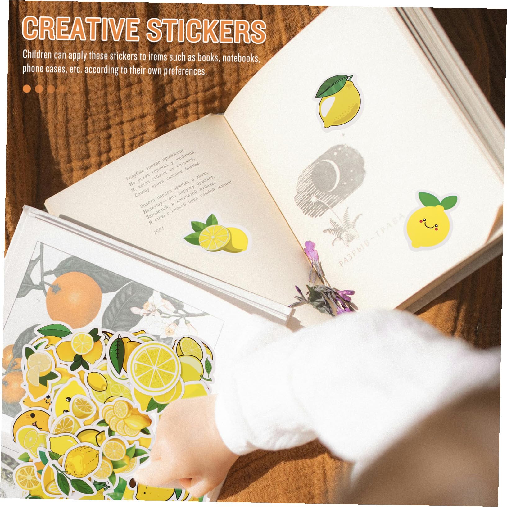 50 Pegatinas Adhesivas para Ordenador y Maletas Diseño Adorable de Limón, Material Autoadhesivo Seguro y Variedad de Patrones para Decorar y Regalar