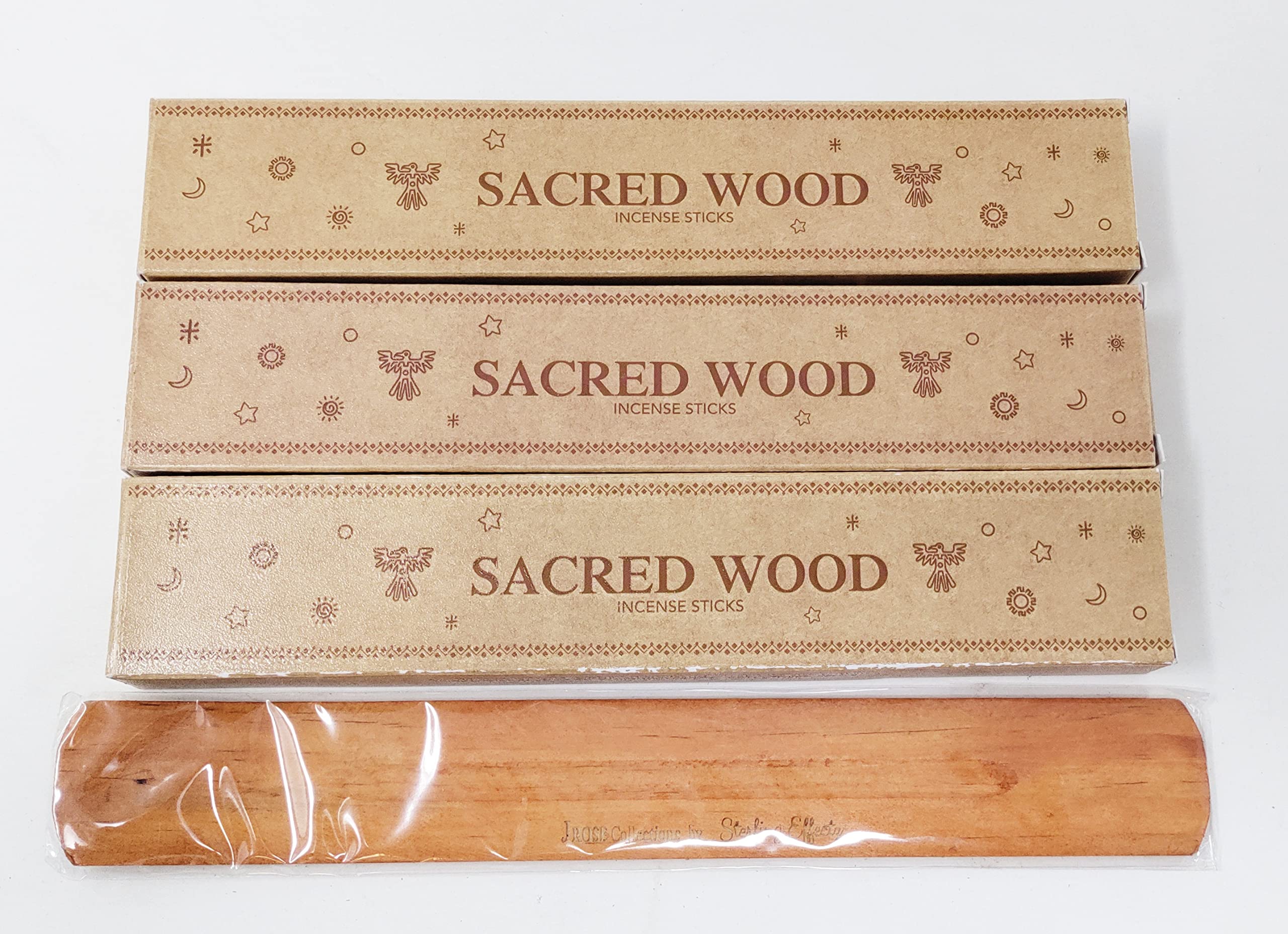 Jrose Collections Multicolor New Moon Incense & Combo Incense Sticks, 3 Packs Of 15Gms With Jrose Incense Sticks Holder (3 X Sacred Wood)
