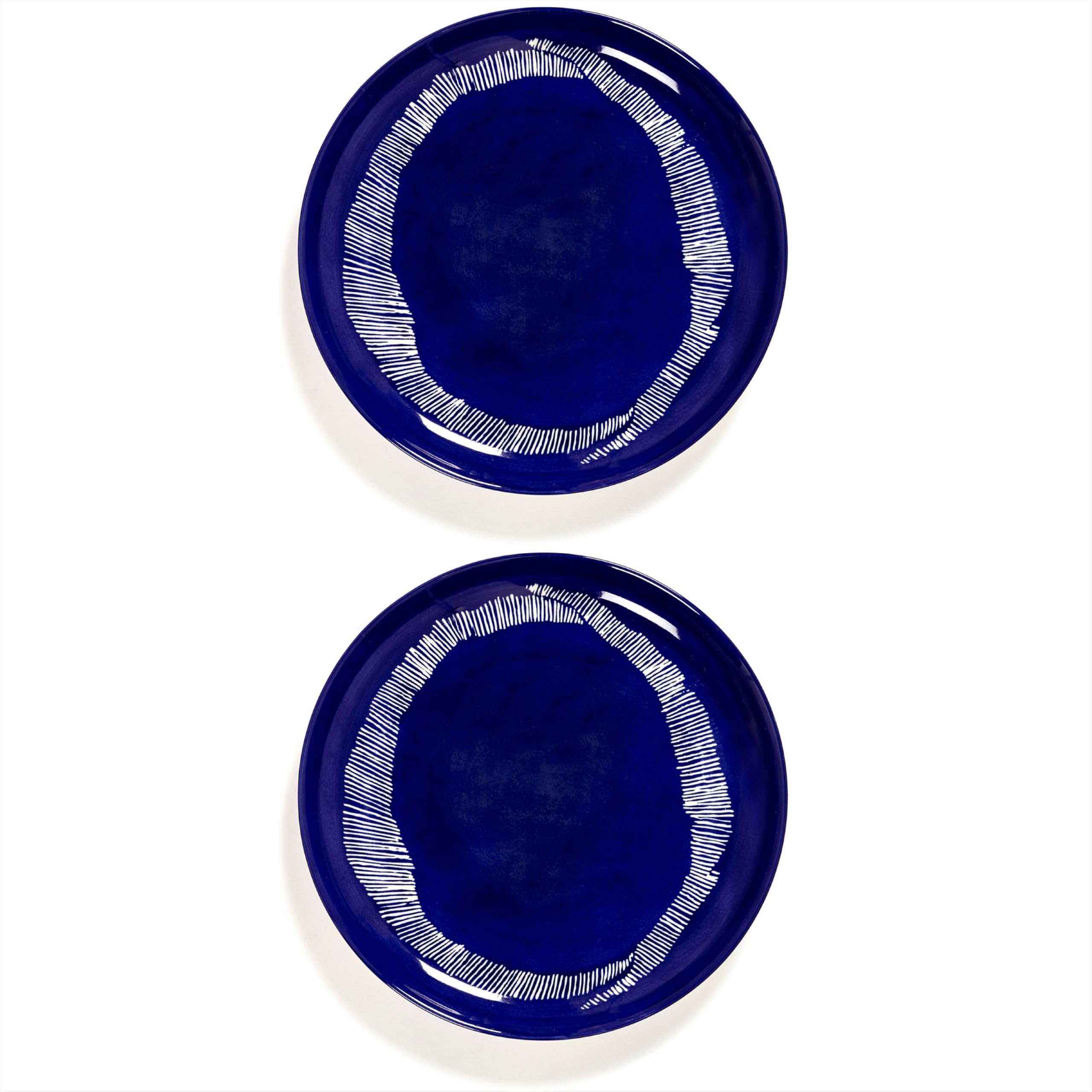 Serax Appetizer Plate | Feast tableware by Ottolenghi | 2 Starter Plates | Stoneware Dinnerware Set in blue white | luxury Dishware Set for Dinner at Home, Party, Christmas | Kitchen Sets