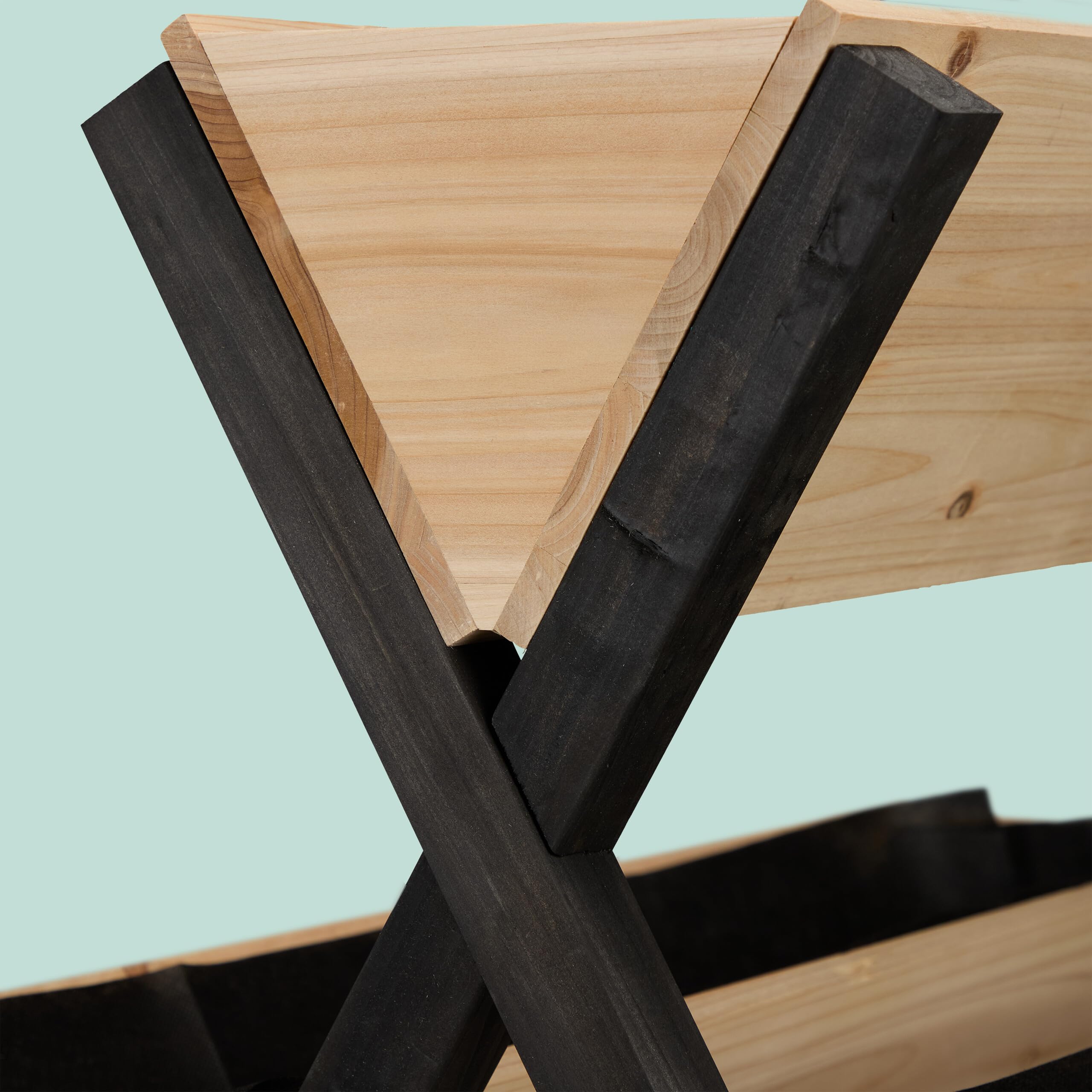 Relaxdays Huerto Urbano Elevado, Madera, 82x75x90 cm, Jardinera Vertical 5 Maceteros, Cama Jardín, Balcón, Natural/Negro
