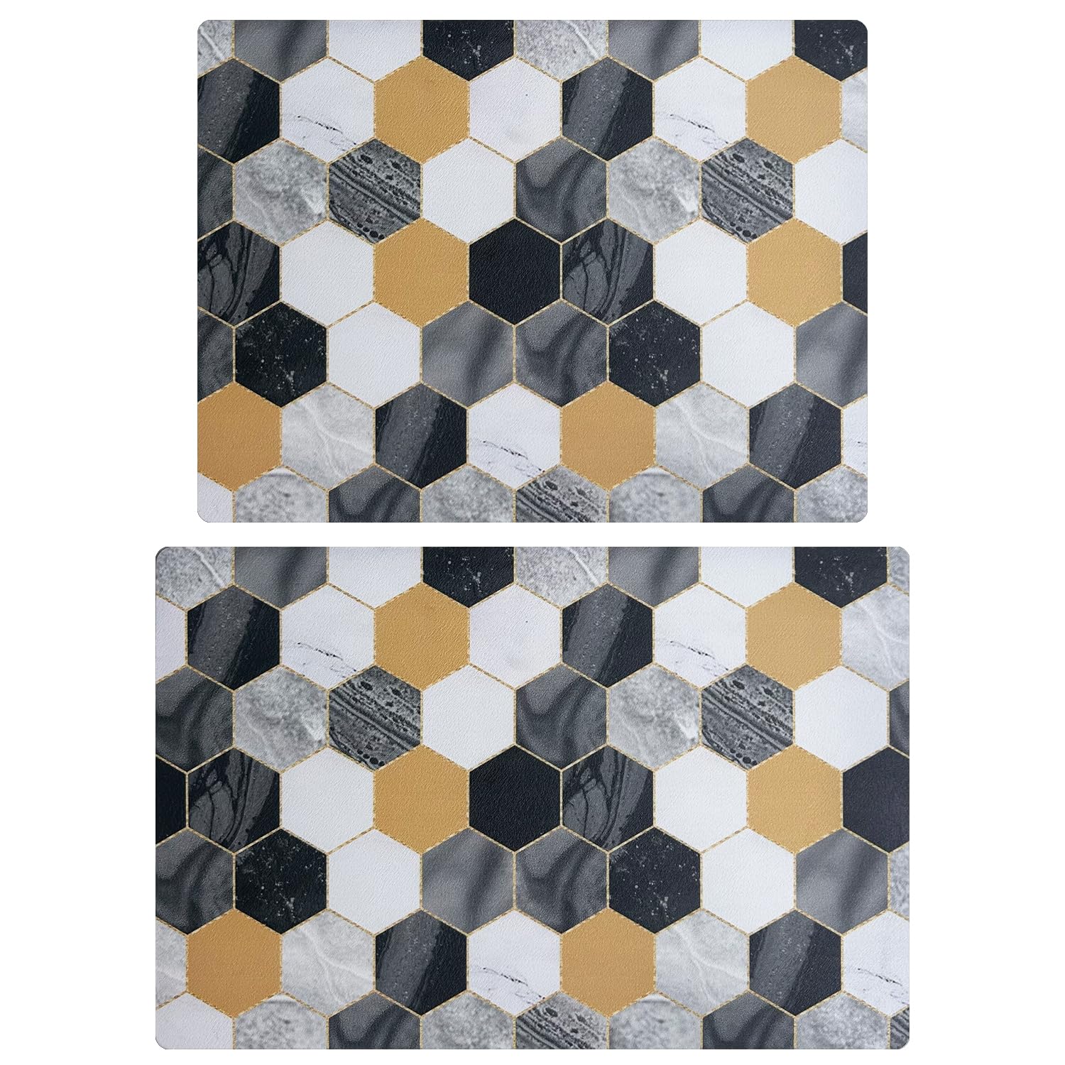 PIGCHCY Dish Drying Mat 2-Pack - Super Absorbent Coffee Mats Hide Stain - Waterproof Rubber Backing Coffee Bar Mats for Kitchen Counter, Fit Under