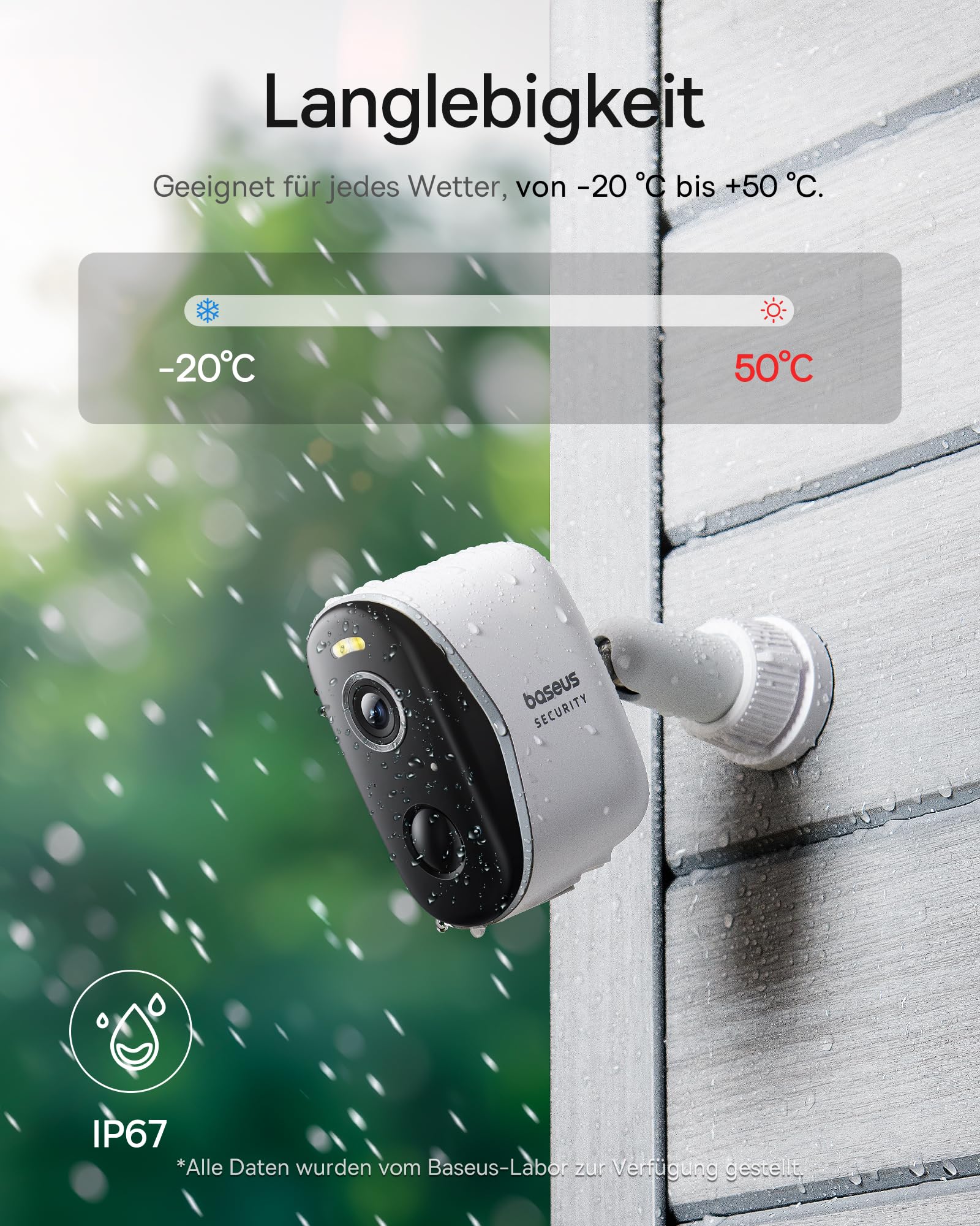 Baseus Security Überwachungskamera Aussen Akku 210Tage, 2K HD, 145 Grad, IP67 Wetterfest, Nachtsicht, Kamera Überwachung Kabellos WLAN mit Lokal Speicher, Menschen und Bewegungsmelder - N1 2-Cam Kit
