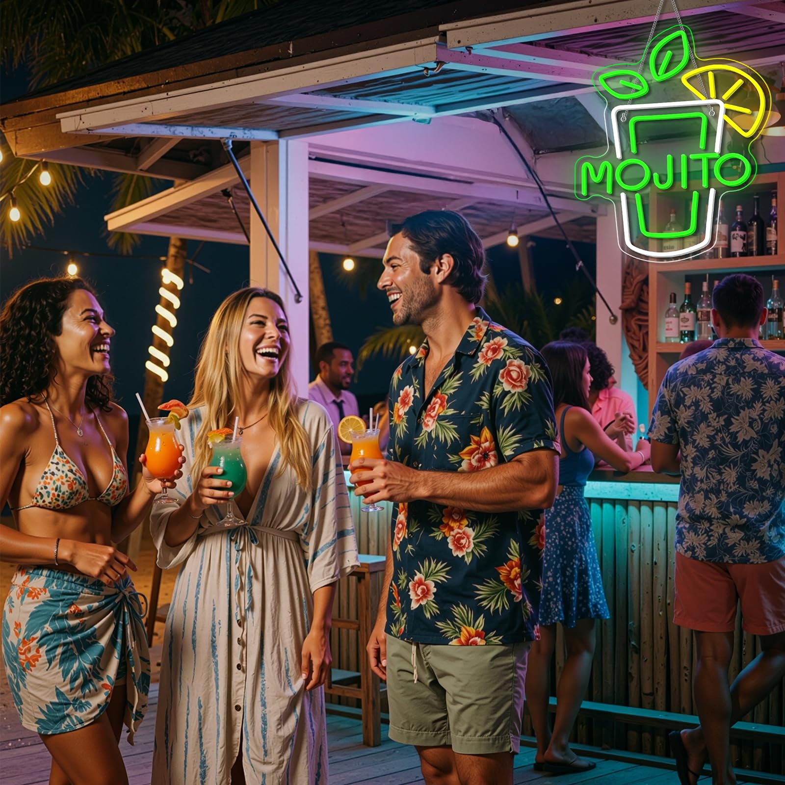 Segni al neon Verde Mojito Birra Bar Home Art USB Led Luci al neon Segno per Camera da letto Ufficio Hotel Pub Caffè Sala Ricreativa Wall Artwork Decor Luce notturna