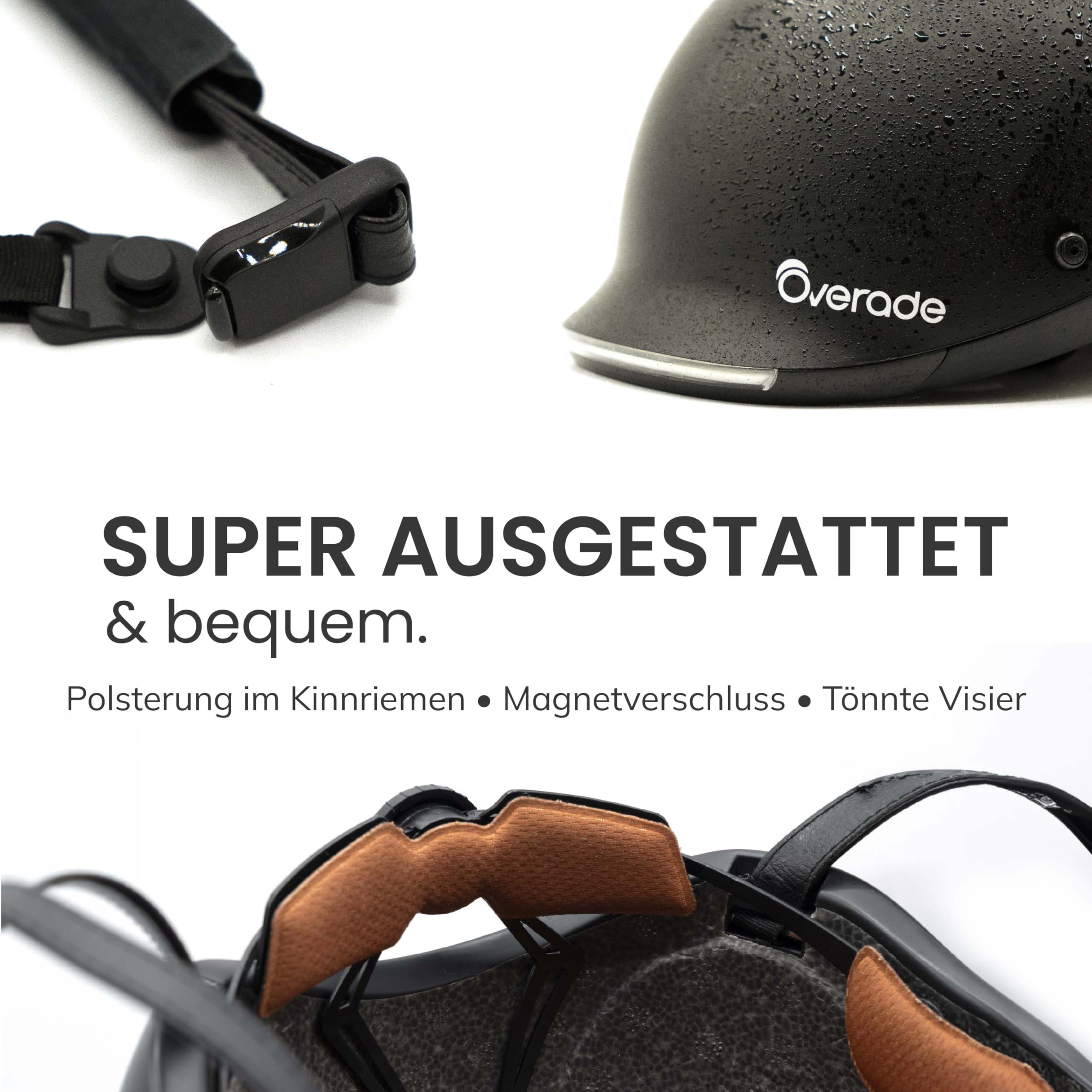 Overade European Innovation - Life Helm Für Fahrräder Und Scooter, Mit Starker Beleuchtung Vorne/Hinten, Inkl. Oximote Blink-Fernbedienung, Einheitsgröße