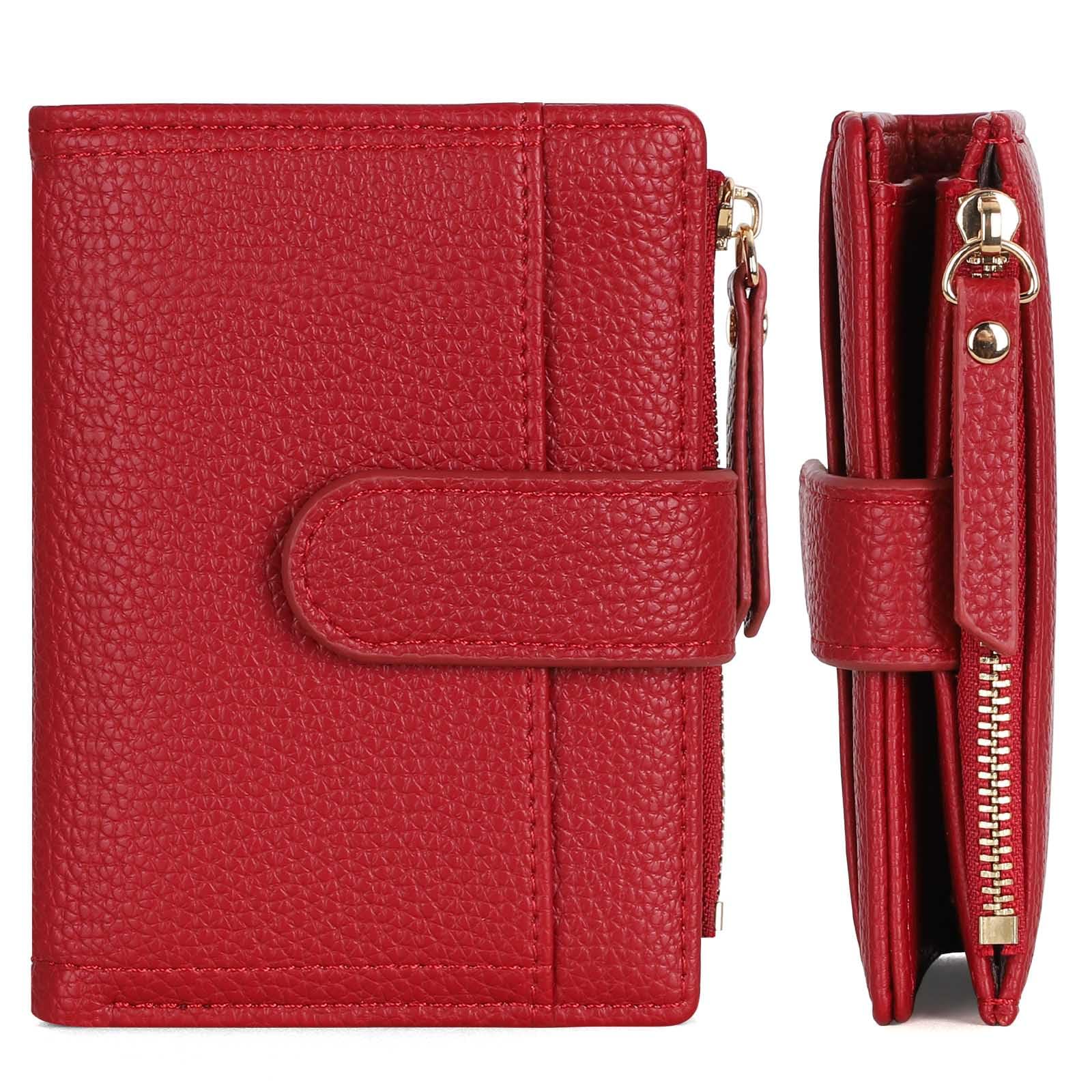 RRANCharltu Portafoglio Donna Pelle Portafoglio Donna Piccolo Portamonete Ragazza con Slot Per Schede, Rosso