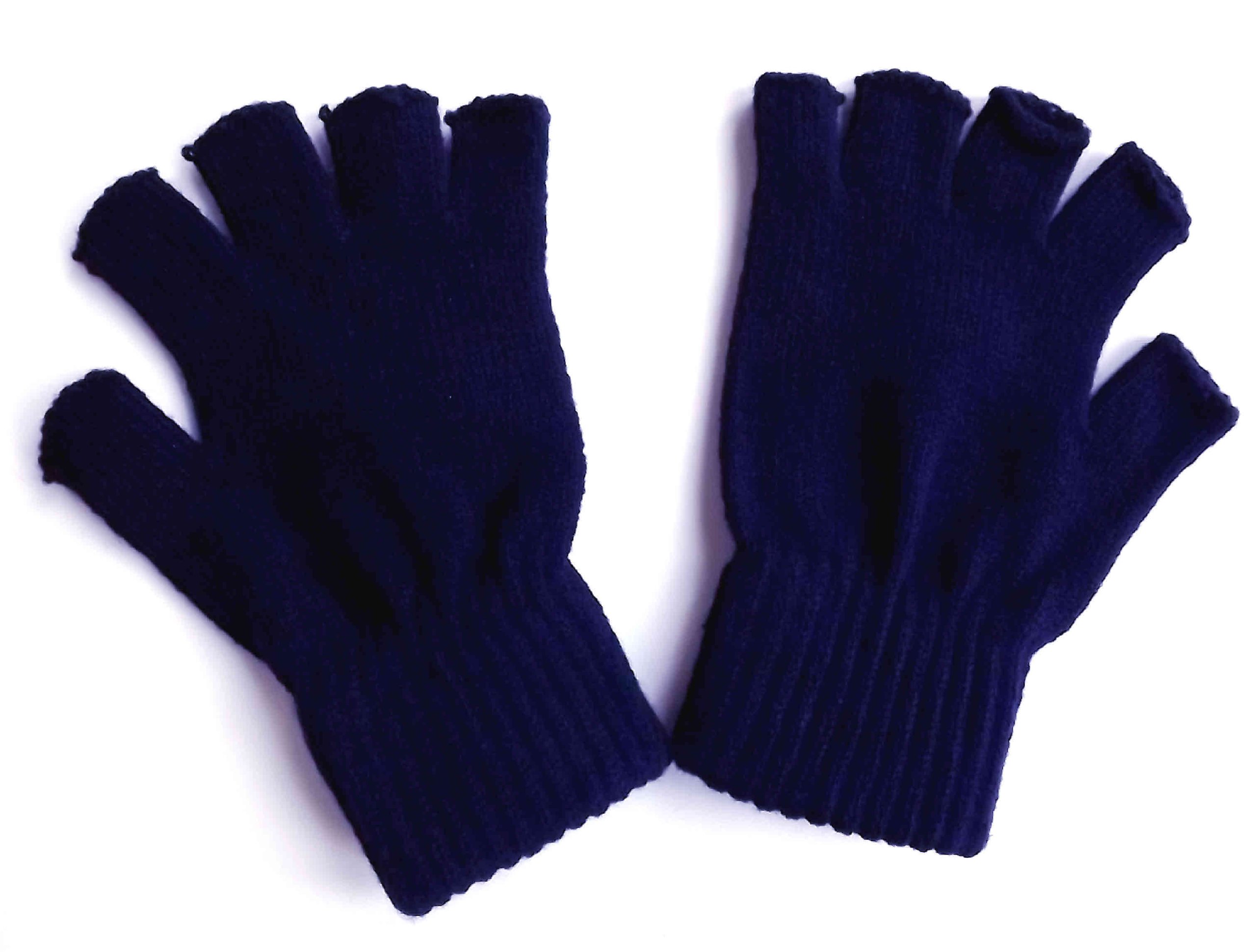 Shropshire Supplies Ladies Handy Thermal Fingerless Gloves with Spandex One Size (Navy)