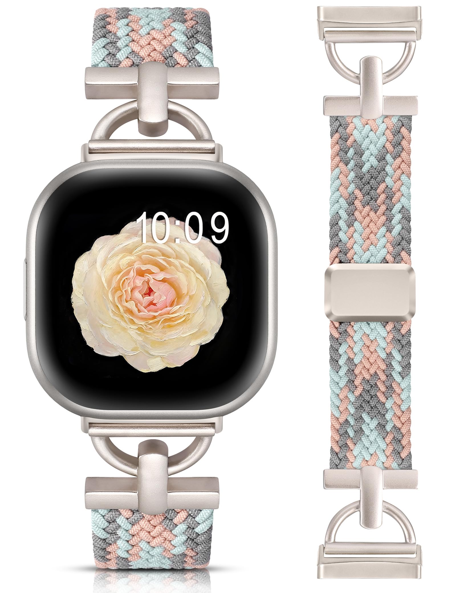 Wearlizer Magnetic Braided Straps Compatible with Fitbit Versa 4/Versa 3