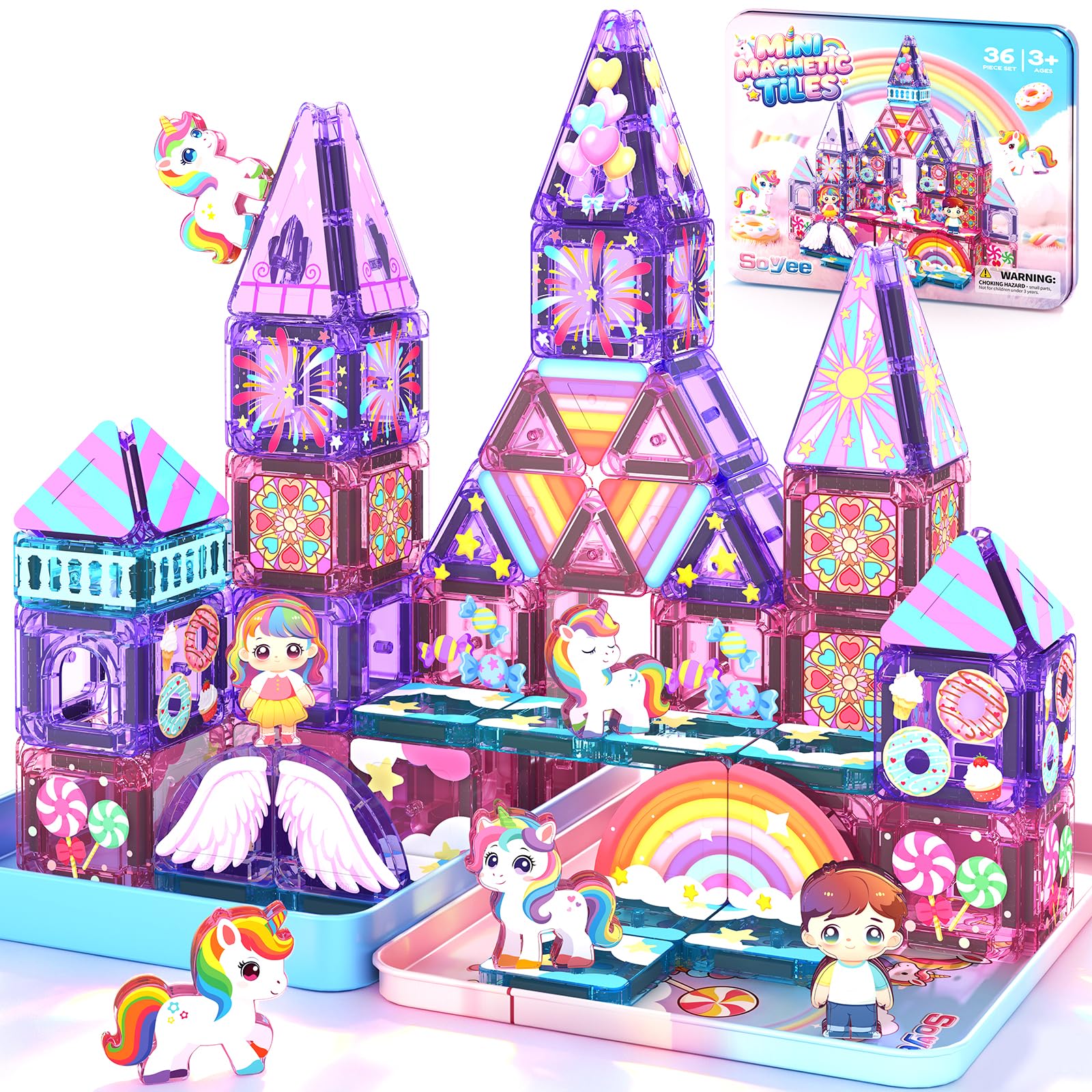 SOYEE Mini Magnetic Tiles Building Blocks