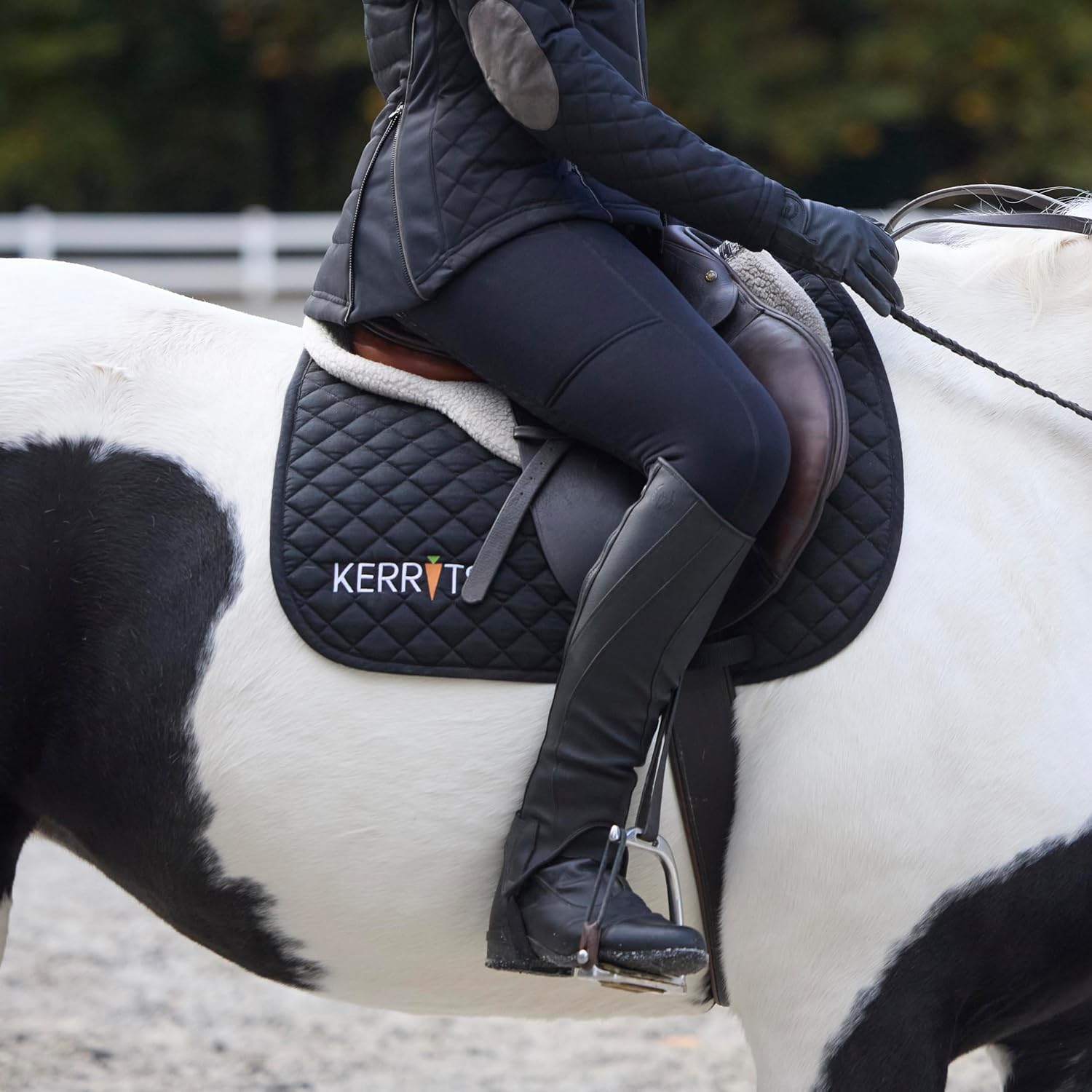 Kerrits Women's Power Stretch Fleece Silicone Full Seat Winter Horse Riding Tights – Polartec Equestrian Legging, Pocket