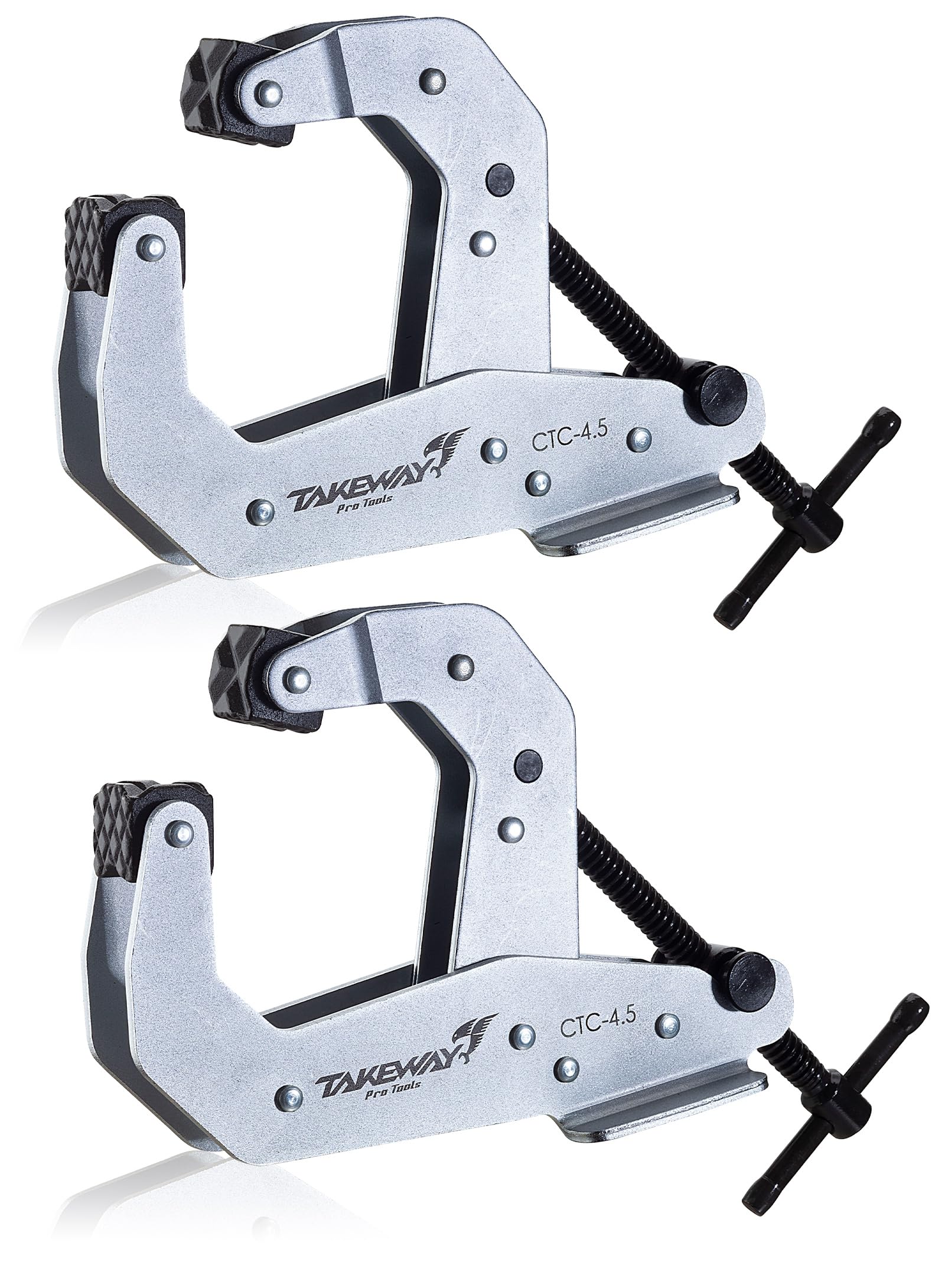 TAKEWAY Clamp with T-Handle, Deep Throat Welding and Fabricating, Multi-Purpose Lever Clamp, Cantilever Arm Clamps For Secure Hold, 4.5" Opening