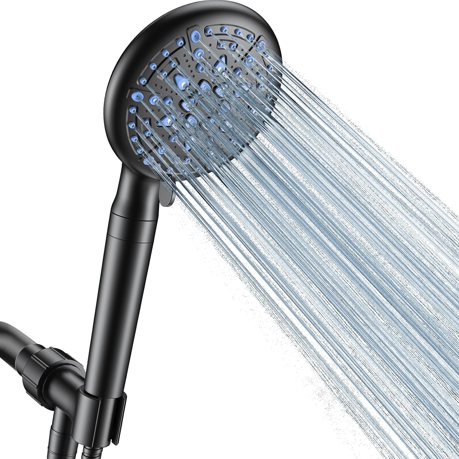 Veken Cabezal de ducha con cabezal de ducha de mano, flujo de agua de alta presión y múltiples modos de pulverización, 9 ajustes únicos con